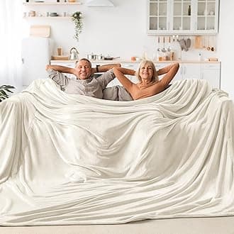 BEDELITE Fleece Blanket Extra Large Blankets for Bed, Luxury Plush Cozy Fuzzy Blanket 120x120 inches, Super Soft Warm Lightweight Throw Blanket All Seasons Suitable, Cream