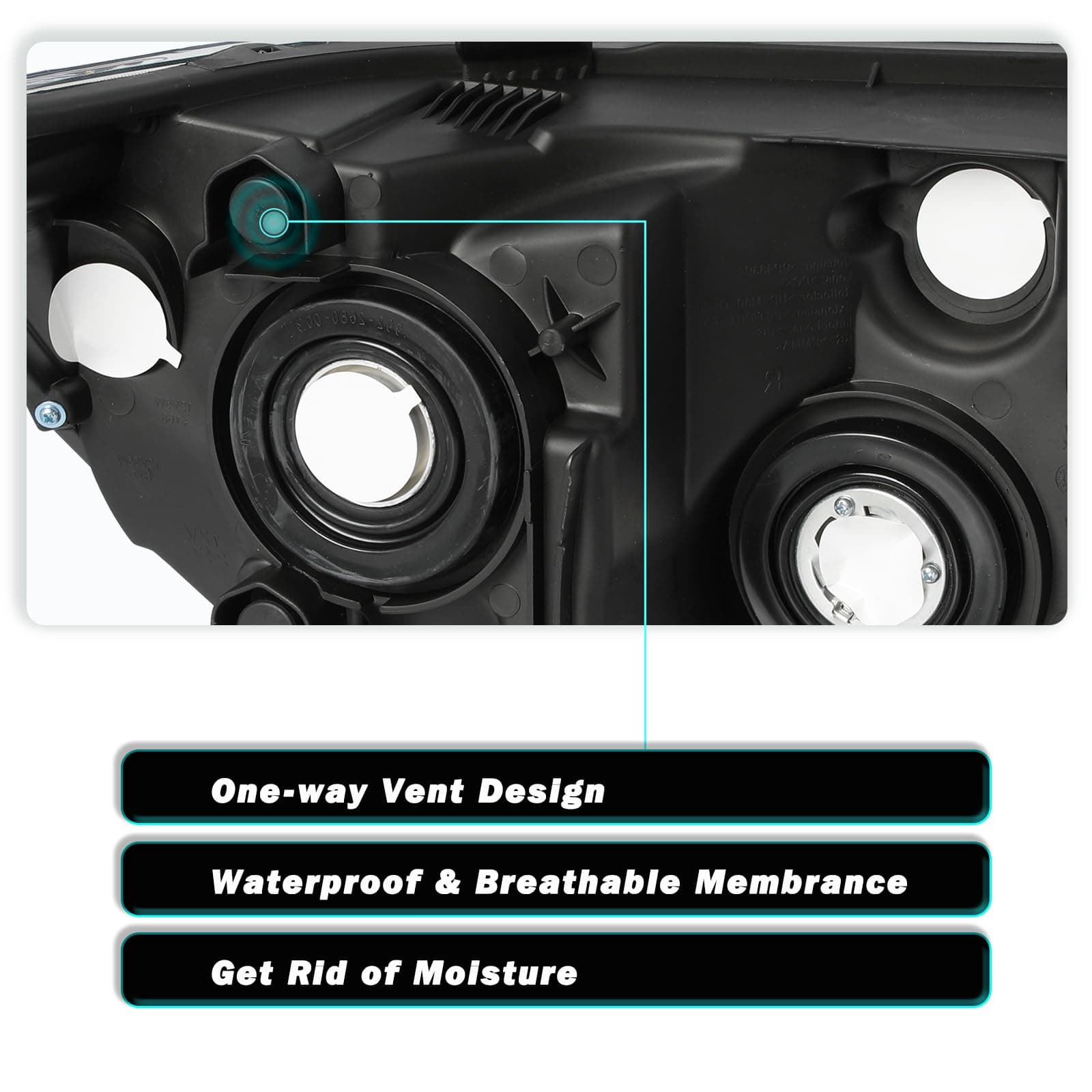 TUSDAR Headlight Assembly Replacement for 2007 2008 2009 2010 2011 2012 2013 Tundra / 2008-2017 Sequoia Driver and Passenger Side Amber Reflector with Smoke Lens without Bulbs