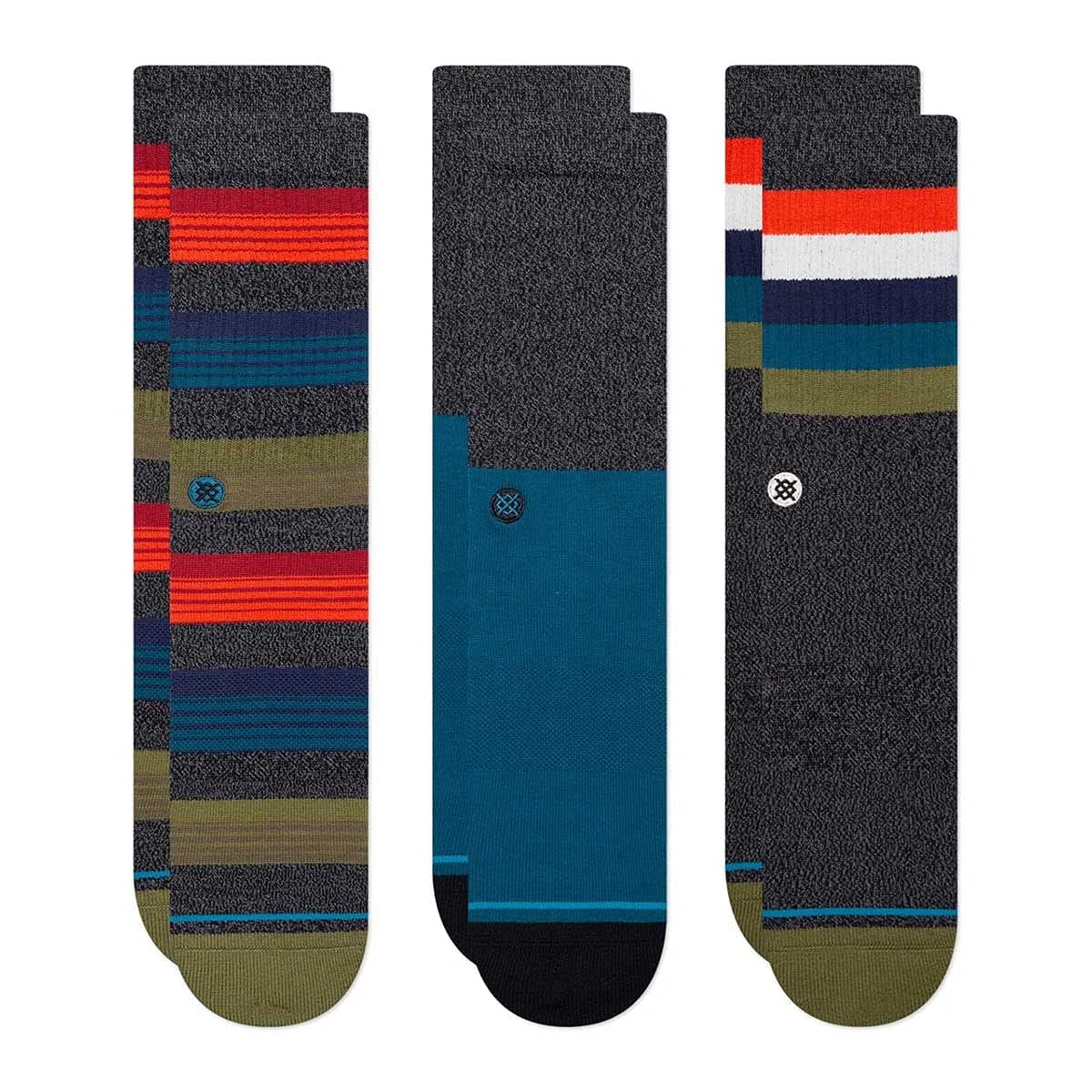 Stance Men's Myrtle Crew Socks [3 Pack] (Large, Black)