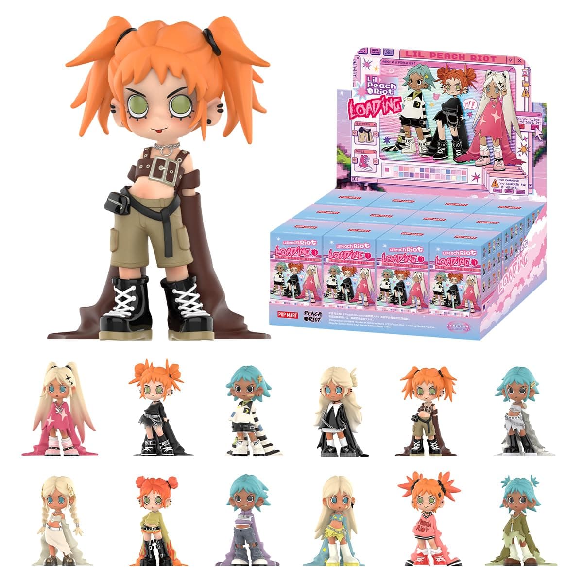 POP MART Lil Peach Riot: Loading! Series Figures Whole Set Blind Box Premium Design Gifts Fan-Favorite Collectible Chic Art Toy Action Figure