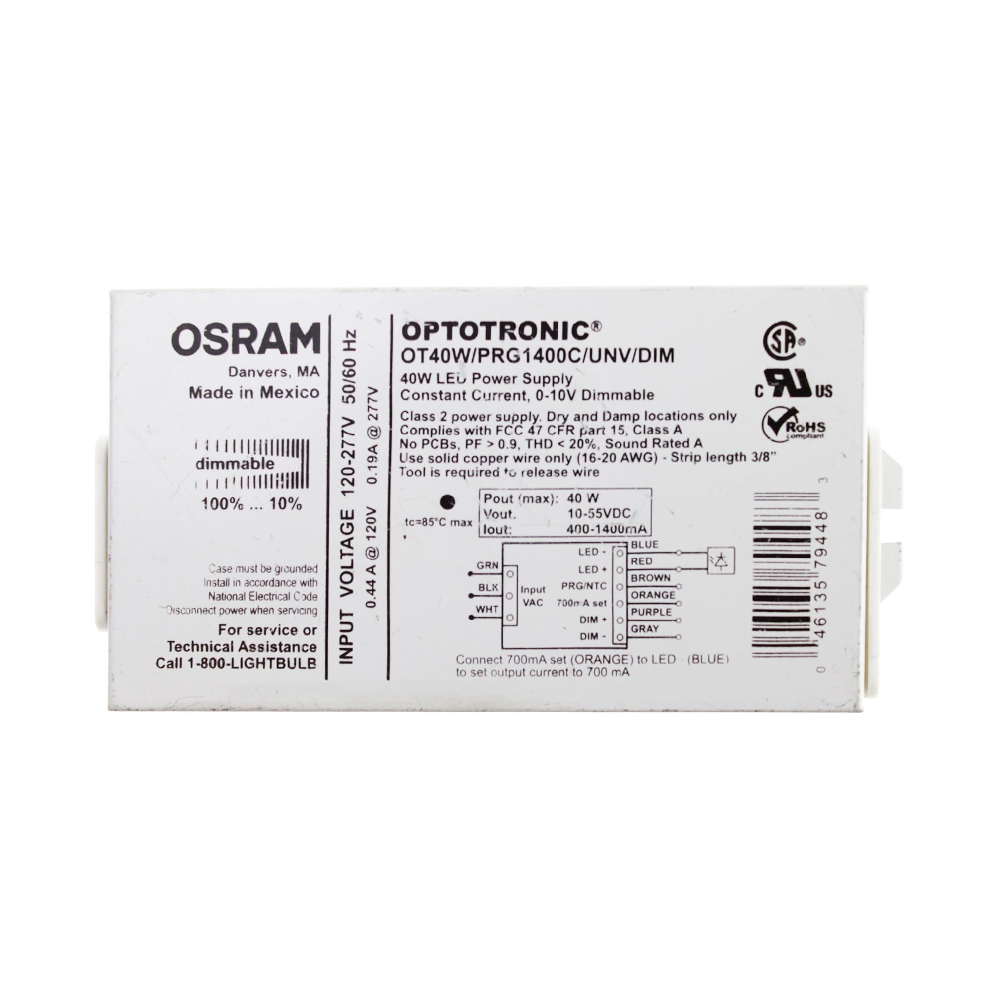 Sylvania 79448 - OT40W/PRG1400C/UNV/DIM 40W Programmable Compact Constant Current Dimmable LED Driver