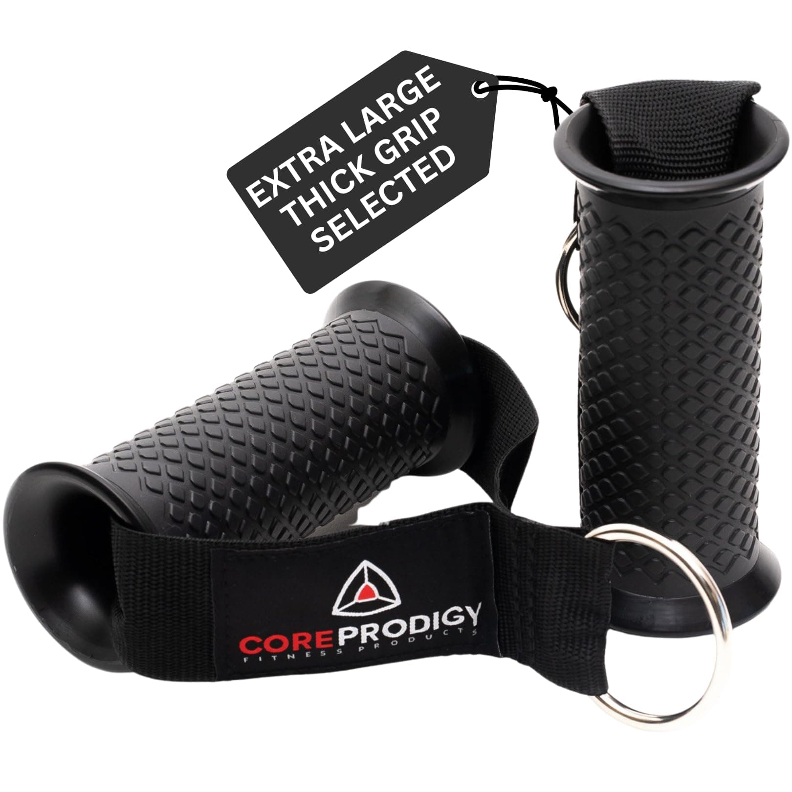 Core Prodigy Heavy Duty Exercise Handles - Grip Attachments for Cable Machine Pulleys, Gym Equipment, Resistance Bands, and Weight Lifting