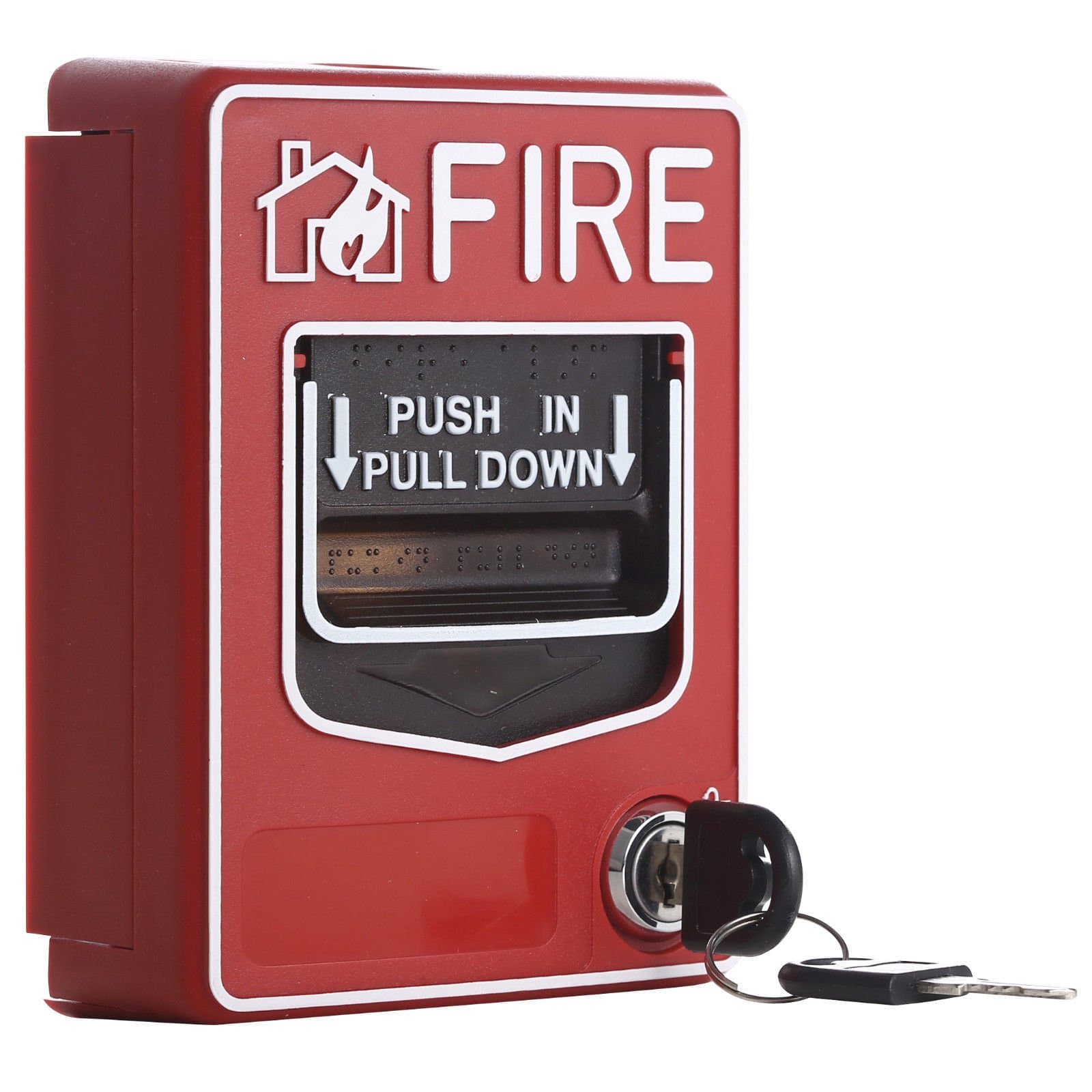 UHPPOTE 9-28VDC Conventional Manual Call Point Fire Reset Push In Pull Down Emergency Alarm Station Dual Action