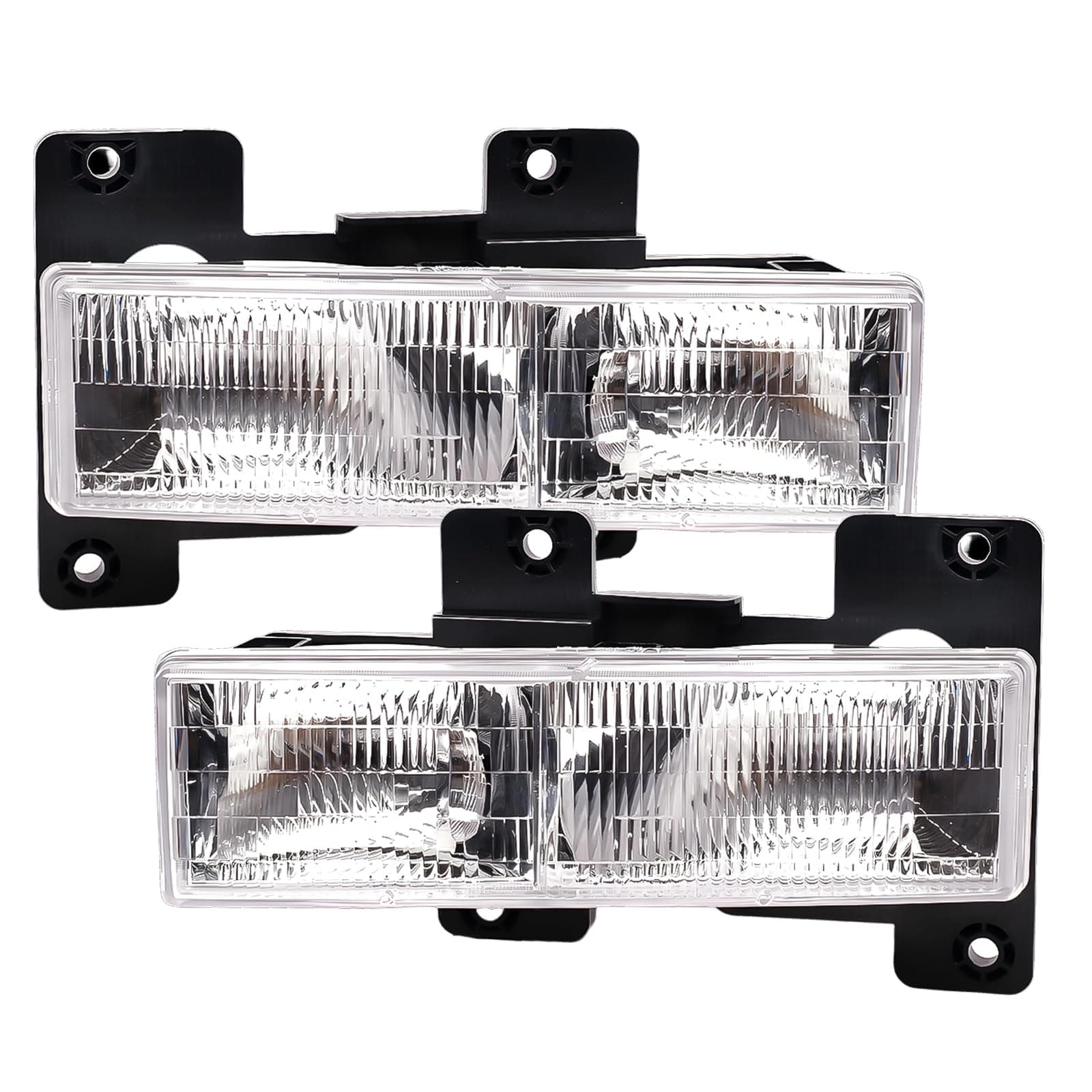2Pcs Headlights Assembly compatible with 1988-2002 OBS Chevy Silverado GMC 1500 2500 3500 Suburban,1992-1999 Blazer,1995-2000 Tahoe Headlamp, Replace #GM2502101 GM2503101
