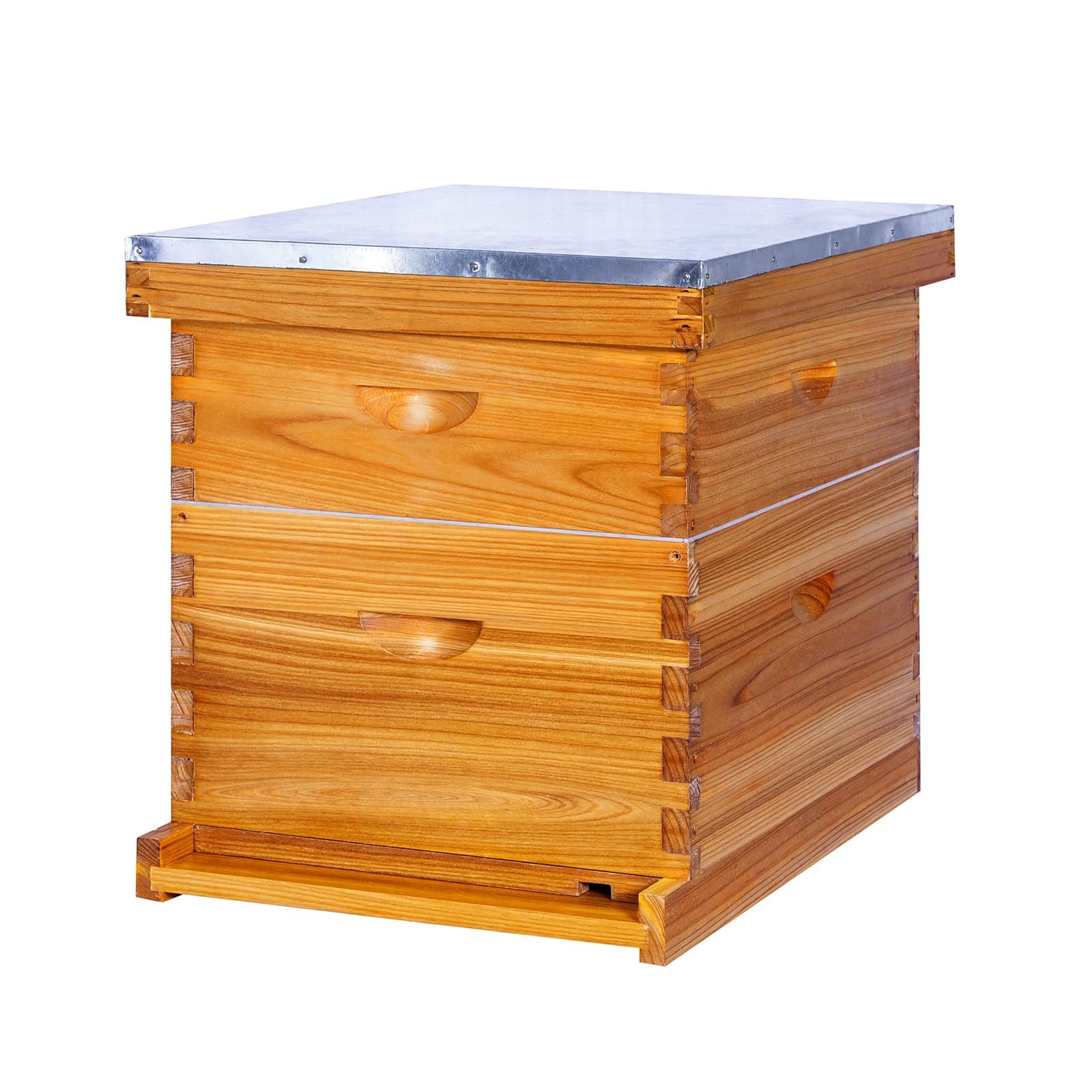 Honey Lake 10 Frame Bee Hive Starter Kit, Complete Beehive Kit for Beekeepers Dipped in 100% Beeswax Includes 1 Deep Brood Box & 1 Medium Super Bee Box with Beehive Frames and Waxed Foundation Sheet