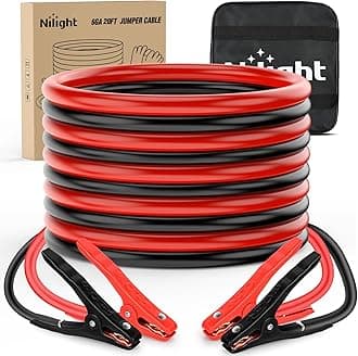 Nilight Jumper Cables for Car Battery 6 Gauge 20 FT Booster Cable Heavy Duty 450 A CCA with Carrying Bag Jump Start Emergency Kit Pickup Vans SUV Sedan Motorcycle