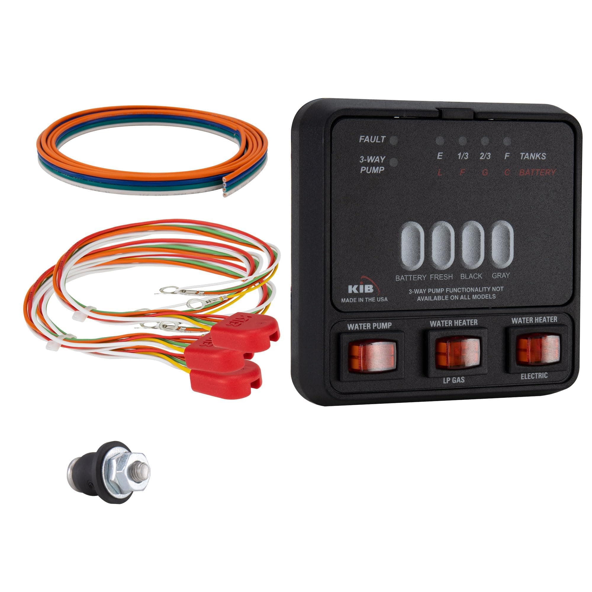 RV Tank Sensor Monitor Panel M25 | KIB Replacement | Panel Only | Fresh Water or Holding Tank Level Sensor (Black)