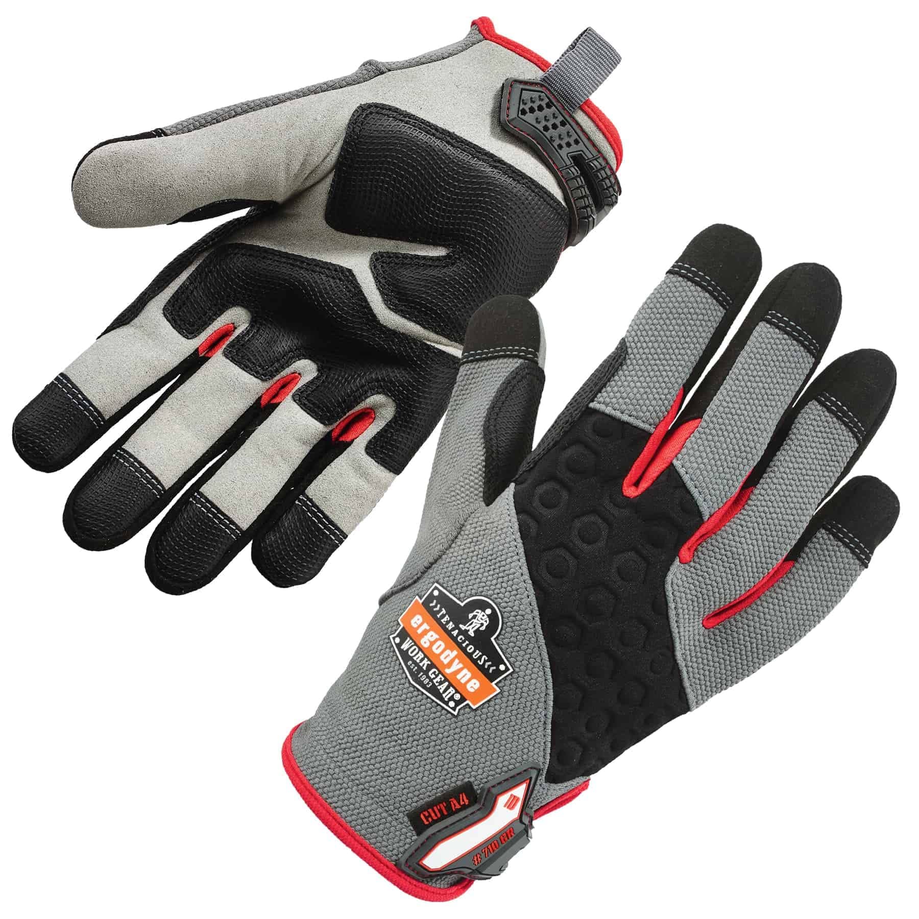 Ergodyne ProFlex 710CR Cut Resistant Work Gloves, Level 4, CR Protection on Palm, Gray, Large