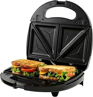 OVENTE Electric Sandwich, Panini and Waffle Maker Set with 3 Removable Non-Stick Plates, 750 Watts, Perfect for Grilled Cheese, Tuna Melts, Burgers, Steaks and Snacks, Black GPI202B
