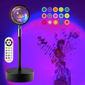 Sunset Lamp Projector Night Light Projection Lamps Christmas Light with Remote Mood Lighting Rainbow Sunlight lamp Led Colorful Changing for Home Bedroom