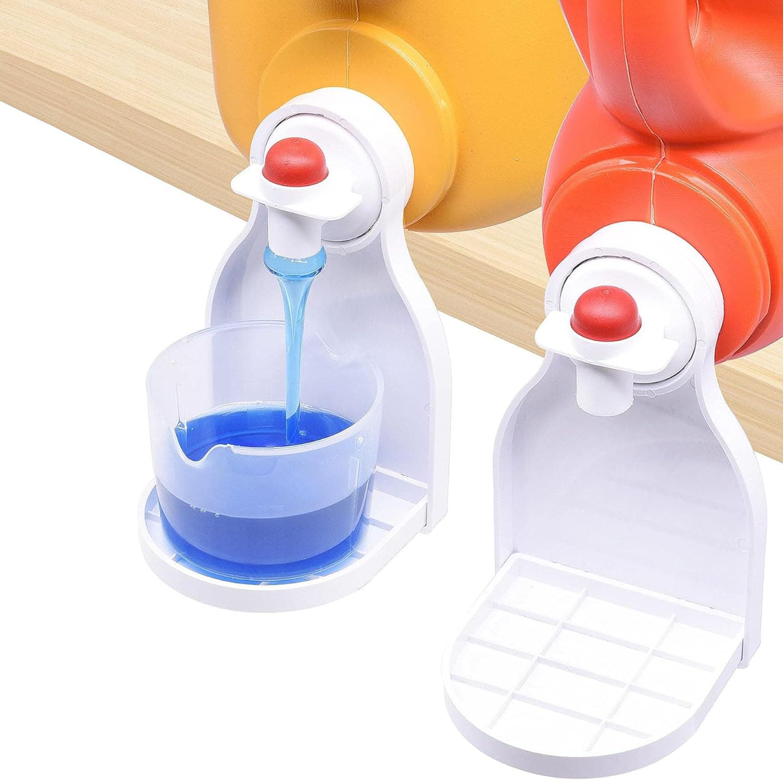 KTCEFE Laundry Detergent Cup Holder, Detergent Drip Catcher, Fabric Softener Liquid Tray Dispenser Organizer Drip Catcher, Laundry Accessories, Keep Laundry Room Tidy (2 Pack)
