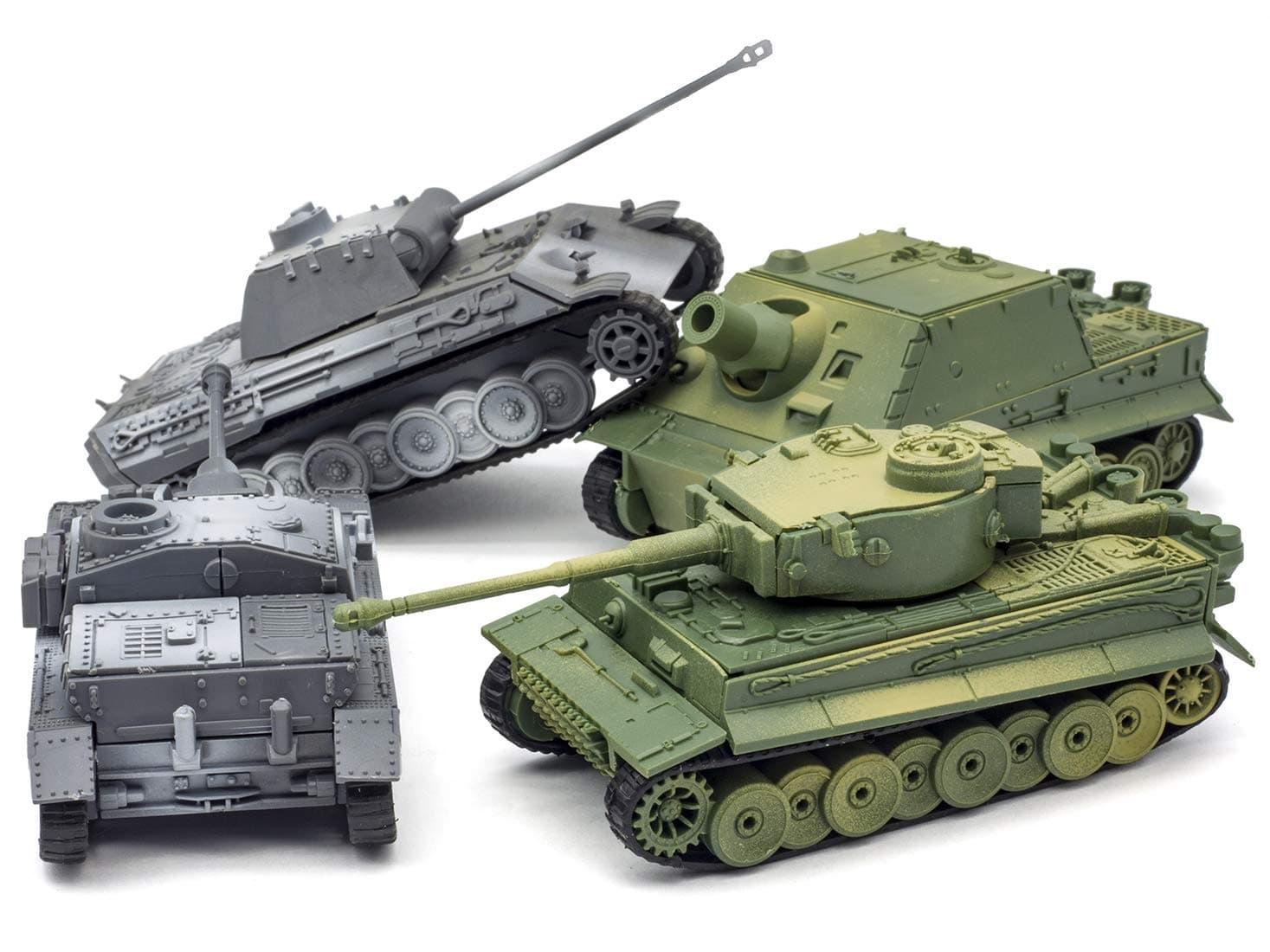 Kvvdi 4 Sets Upgrade 3D Puzzles Plastic Model Toy Tank Kit for Adults, Military Tiger Tank, Premium Scale Model Tanks Kits Collection