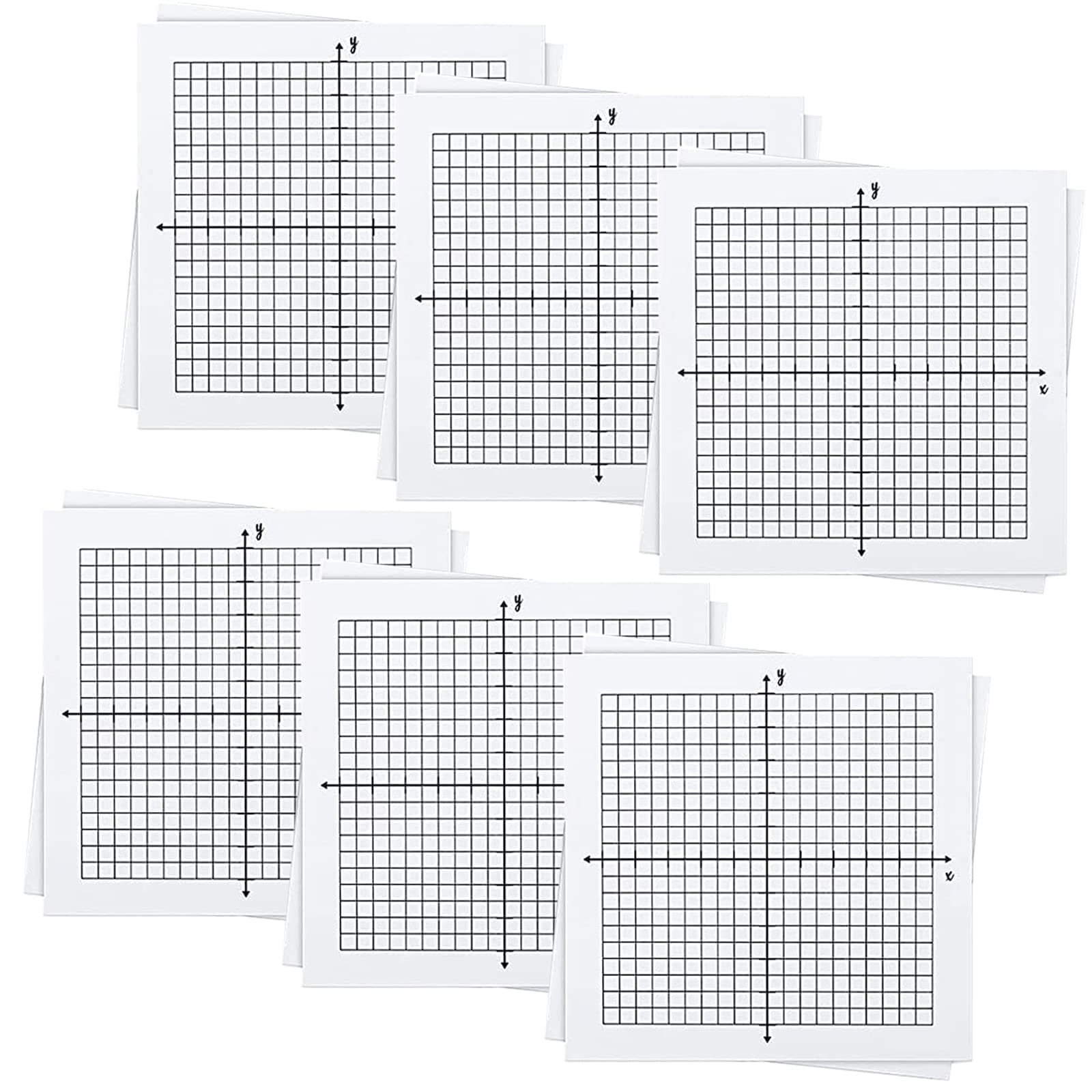 Graph Paper Sticky Notes - 12 Pads 300 Sheets Mini Graph Post It Notes 3x3 in,Lined Post Its Super Adhesive Math Chart Paper,White with Black Lines X Y axis 20×20 Grids (12, 20 x 20 Grids)