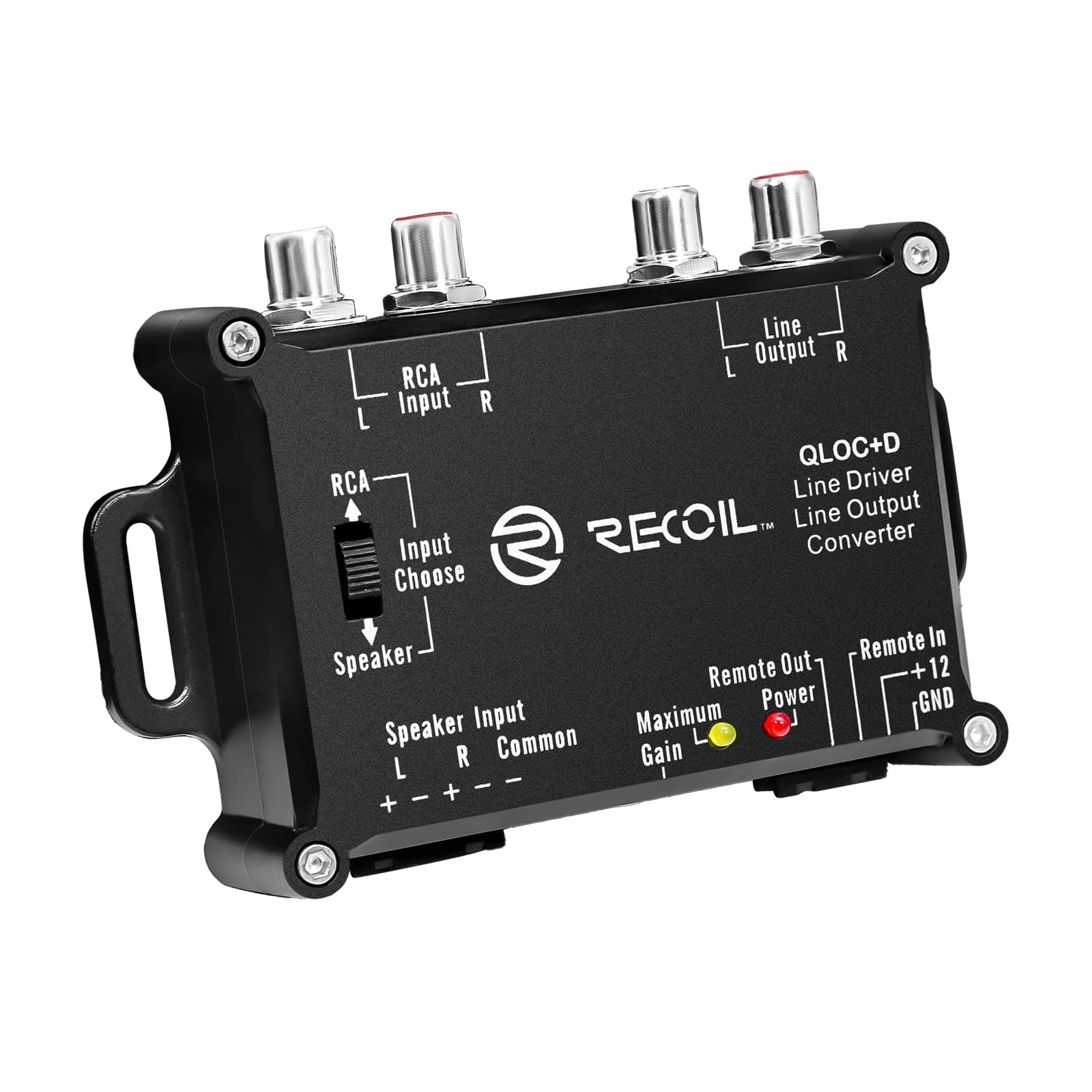 Recoil LOCD Active 2-Channel Line Output Converter Driver 2-in-1, 10V Line Output Signal with Auto Sense Remote Turn-on
