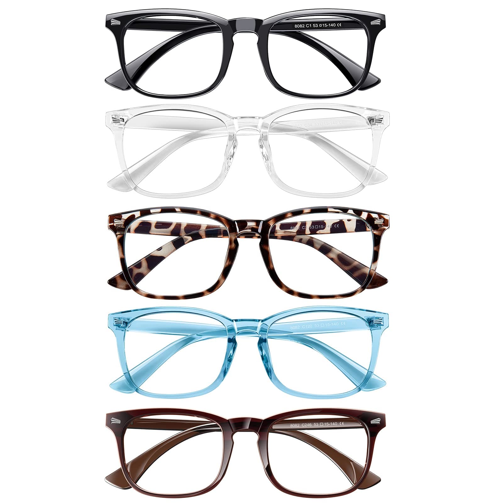 BOSSWINBlue Light Blocking Glasses,5Pack Computer Glasses for Women/men Anti Eyestrain