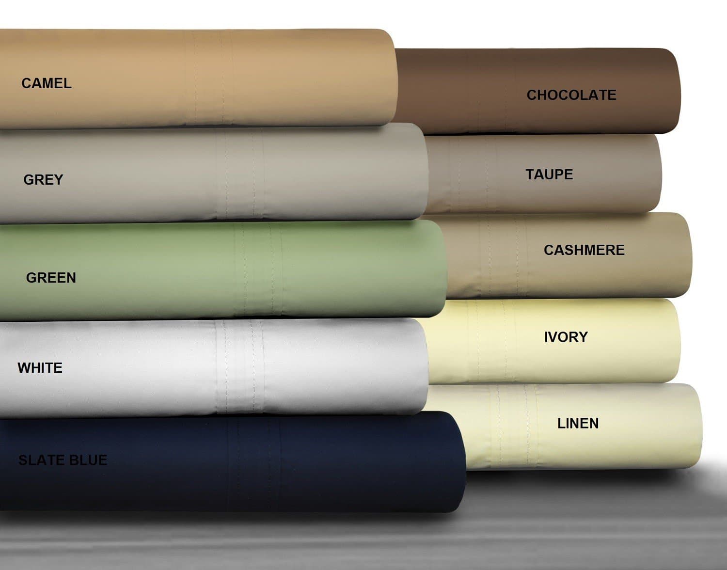 Queen Size Camel Brown Color Bed-Sheet Set With PillowCases 500TC 100% Combed Cotton Sateen 4 Piece