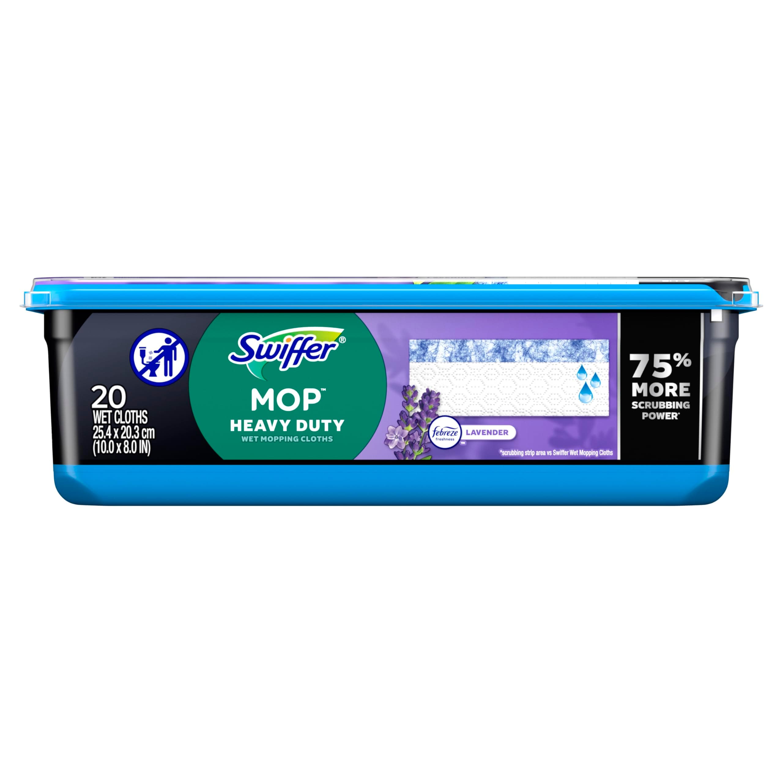 Swiffer Sweeper Heavy Duty Wet Mopping Cloths Multi Surface Refills, Lavender Scent, 20 count