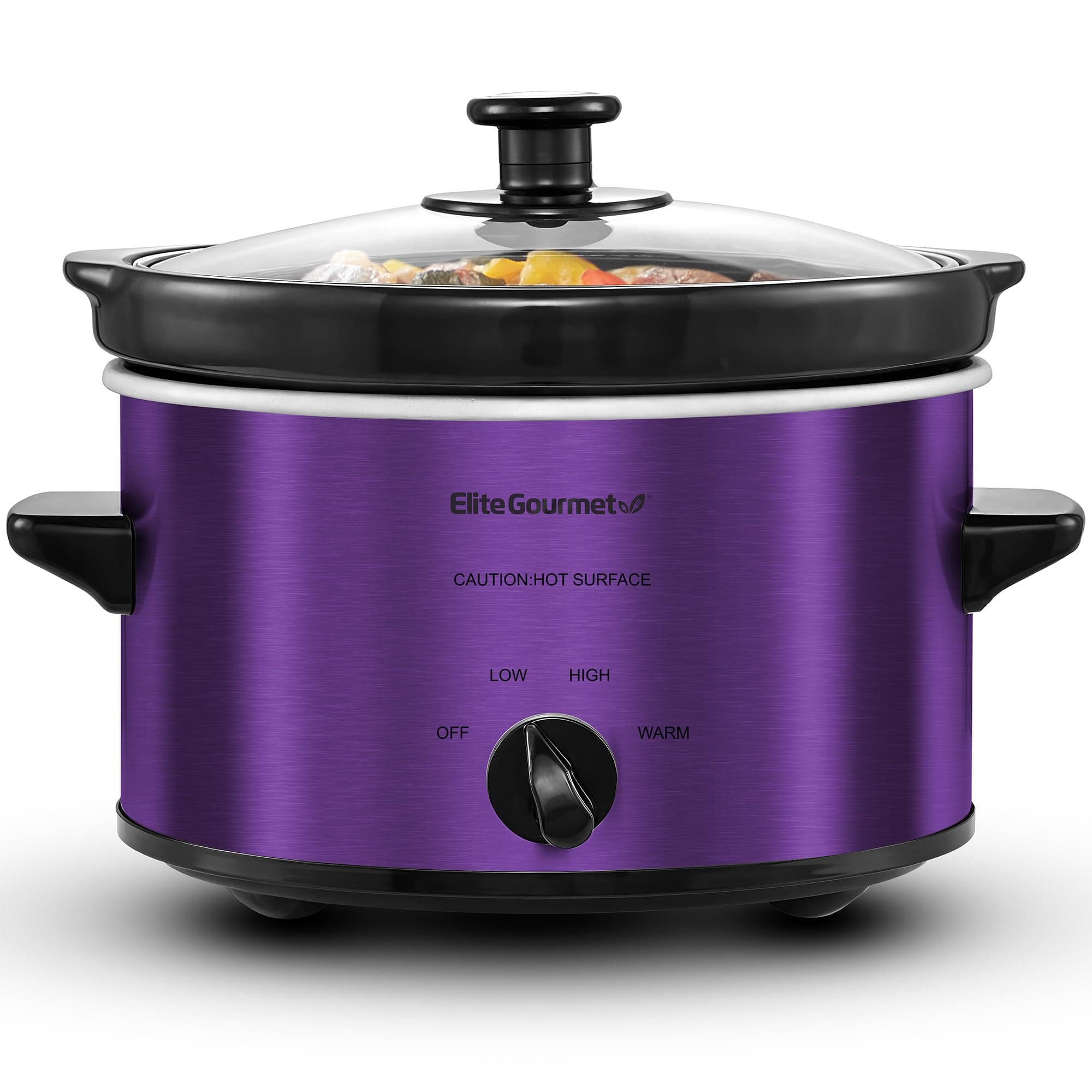 Elite Cuisine MST-250XP Maxi-Matic 2 Quart Oval Slow Cooker, Purple (Stainless Steel Finish) by Elite Gourmet Digital Bread Maker