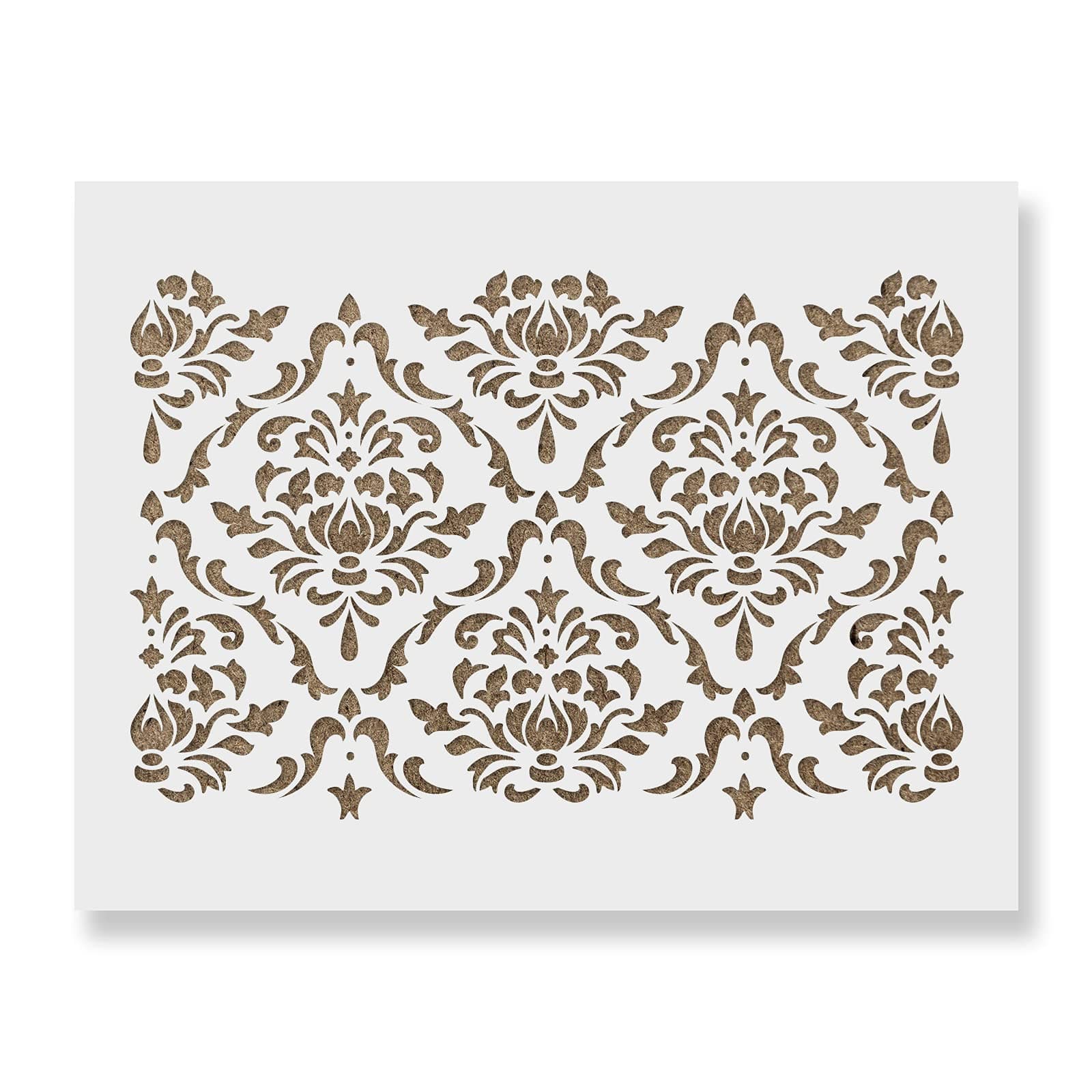Damask Floral Stencil - DIY Wallpaper Alternative - Damask Walls, Damask Pattern, Damask Wall Stencil, Wall Stencils