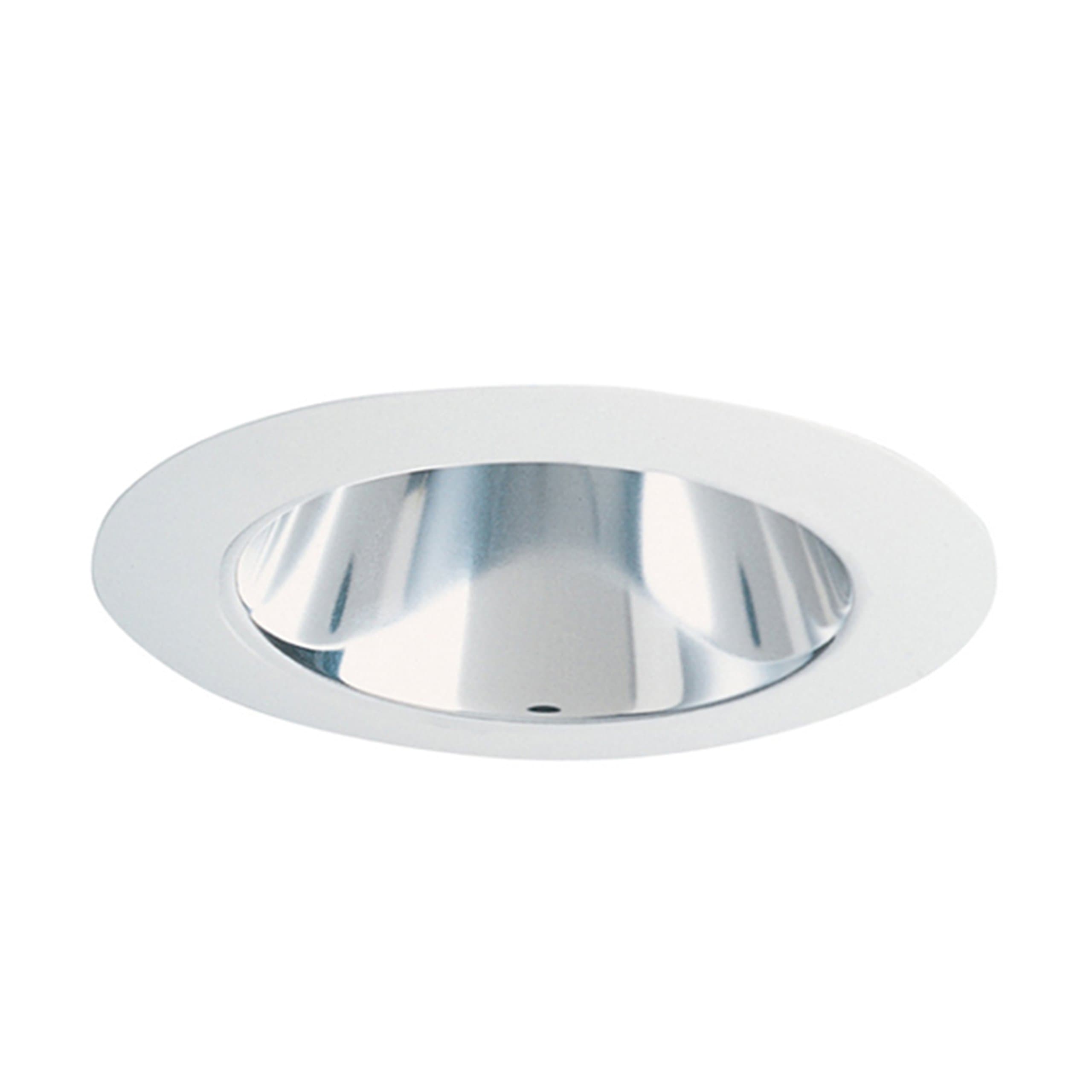 Juno Lighting 447C-WH 4-Inch Adjustable Cone Recessed Trim, Clear Alzak with White Trim