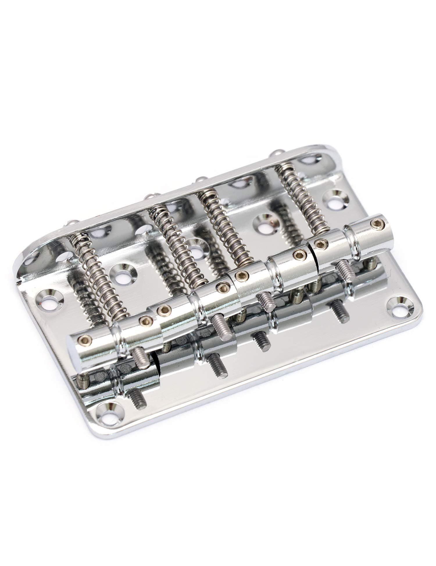 4 string Bass Bridge Hard Tail Fixed Top Load Bridge Compatible with Jazz Bass Precision Bass Guitar Chrome.