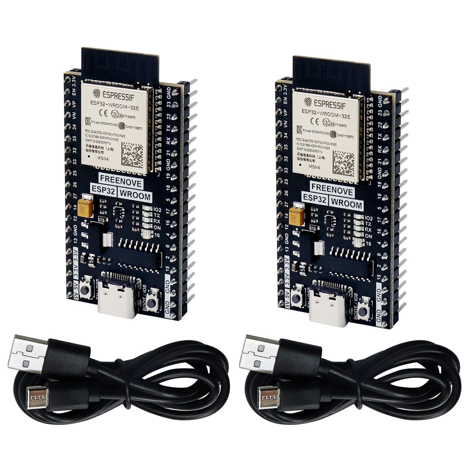 ESP32 Dev Board Kit (2 Pack), Dual-core 32-bit 240 MHz Microcontroller Development, Onboard WiFi+BT, Python C Code, Example Projects Tutorial
