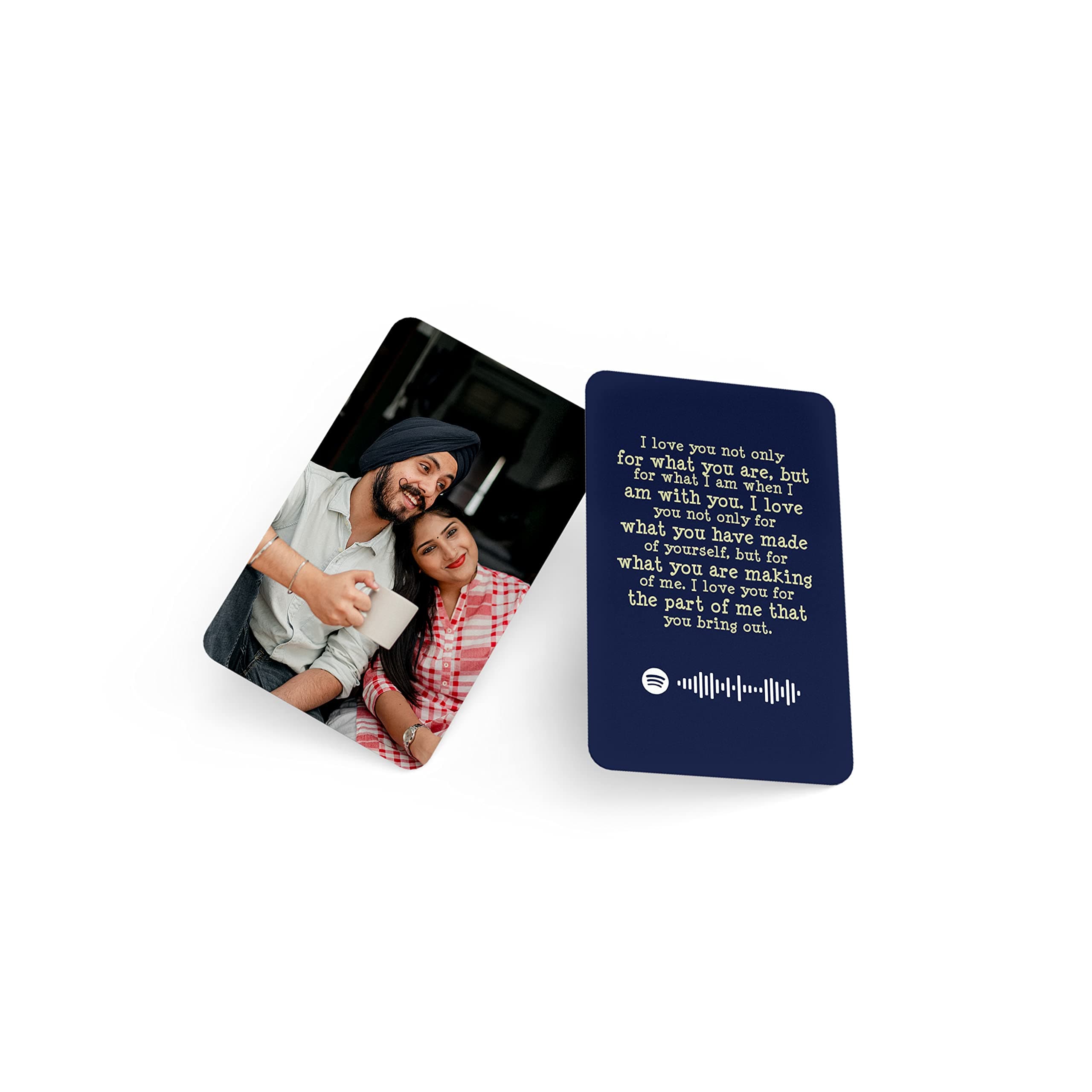 CUSTOMIZED Wallet Card with Your Photo, Illustration On front side, Special message, Spotify Song Code backside Best for Special Occasion Gift For Loved One (Photo with Message)