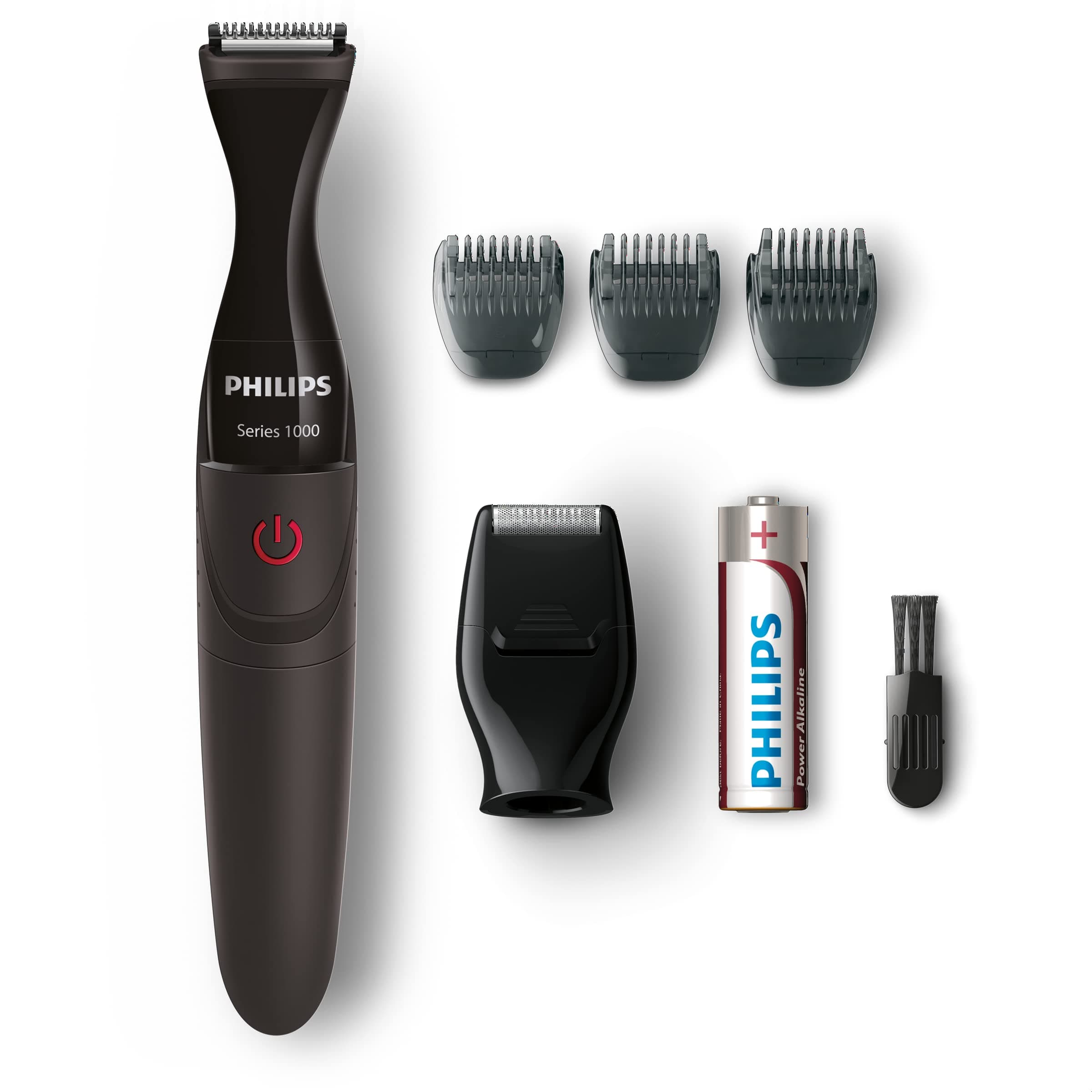 Philips Multigroom Series 1000 Ultra Precise Beard Styler, DualCut Precision Trimmer, Detail Shaver Attachment, Fully Washable, AA Battery, 3 Precision Combs – MG1100/16