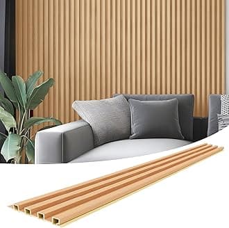 Art3d 8-Pack 96 x 6in. WPC Acoustic Slat Wall Panel for Modern Interior Decor, TV Background, Living Room, OakClimatePartner certified