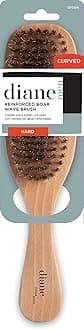 Diane Firm Reinforced Boar and Nylon Bristle Curved Wave Brush for Thick, Coarse, and Textured Hair, Ideal for Forming and Maintaining Wave Styles and Smoothing Longer Hair, Tan