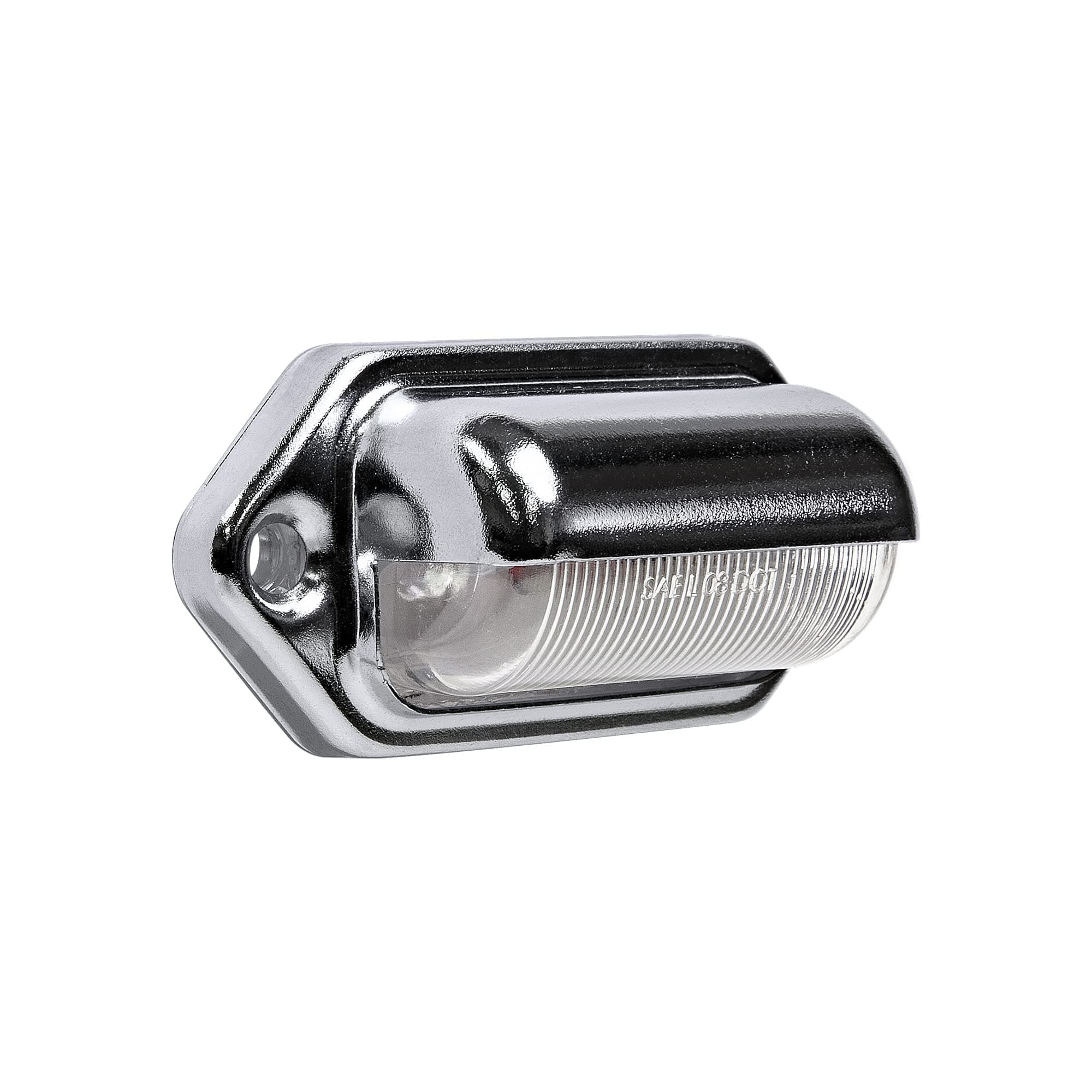 TRUE MODS 1pc Trailer LED License Plate Light [DOT FMVSS 108] [SAE L] [Chrome-Finish] [Surface Mount] [Waterproof] [12V DC] Courtesy Step License Plate Tag Lights for UTV ATV Trailer Truck RV Boat