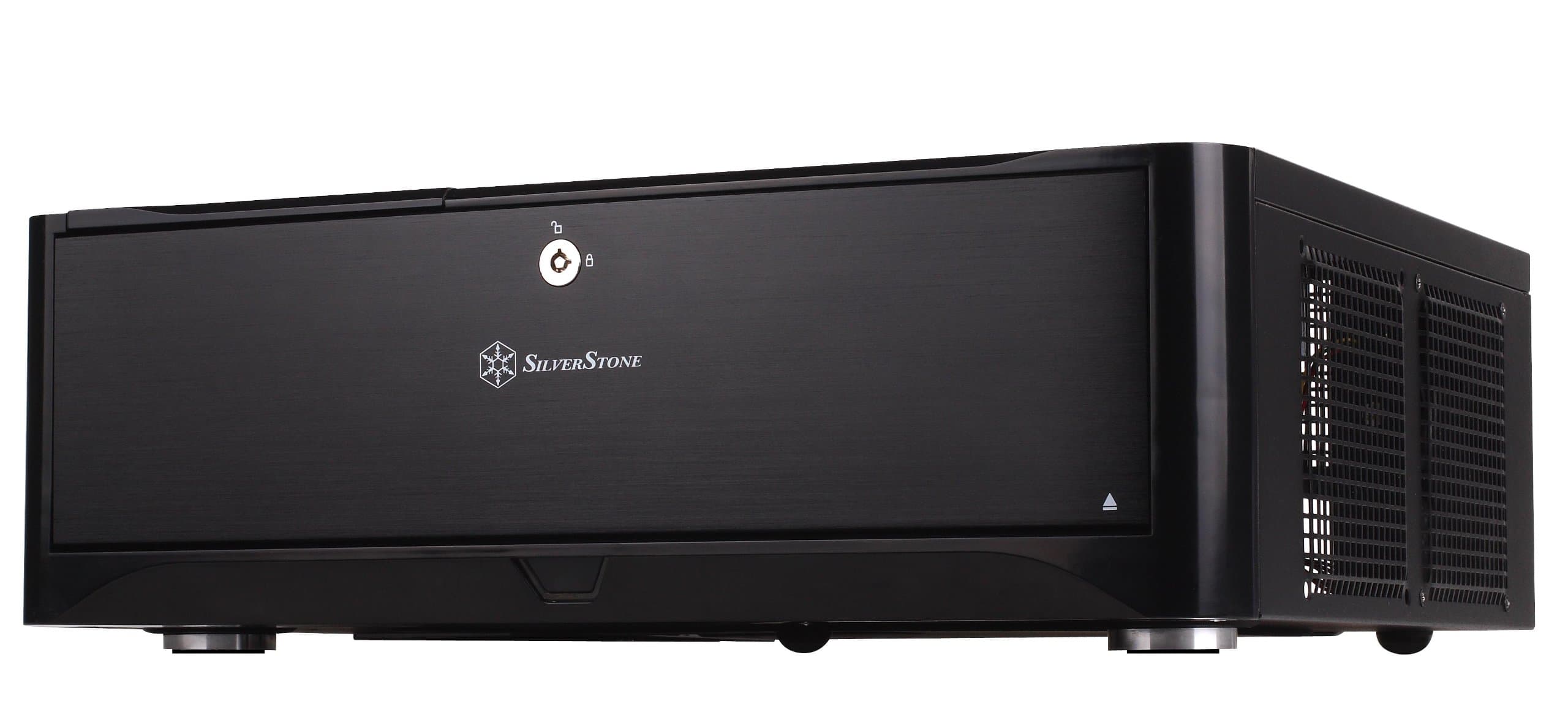 SilverStone SST-GD06B - Grandia HTPC Micro ATX Computer Case, Silent High Airflow Performance, 2x 3.5 Inch Hot Swap Drive Bay, lockable, black