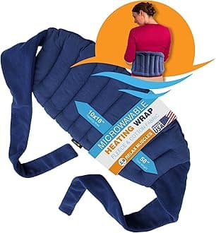 SunnyBay Microwave Heating Pad, Microwavable Moist Hot or Cool Bean Bag Wrap for Neck, Shoulder, Knee, or Back Pain with Fastening Straps, 10x18 Inch Heating Area, 2.8 Lbs, 58 Inches