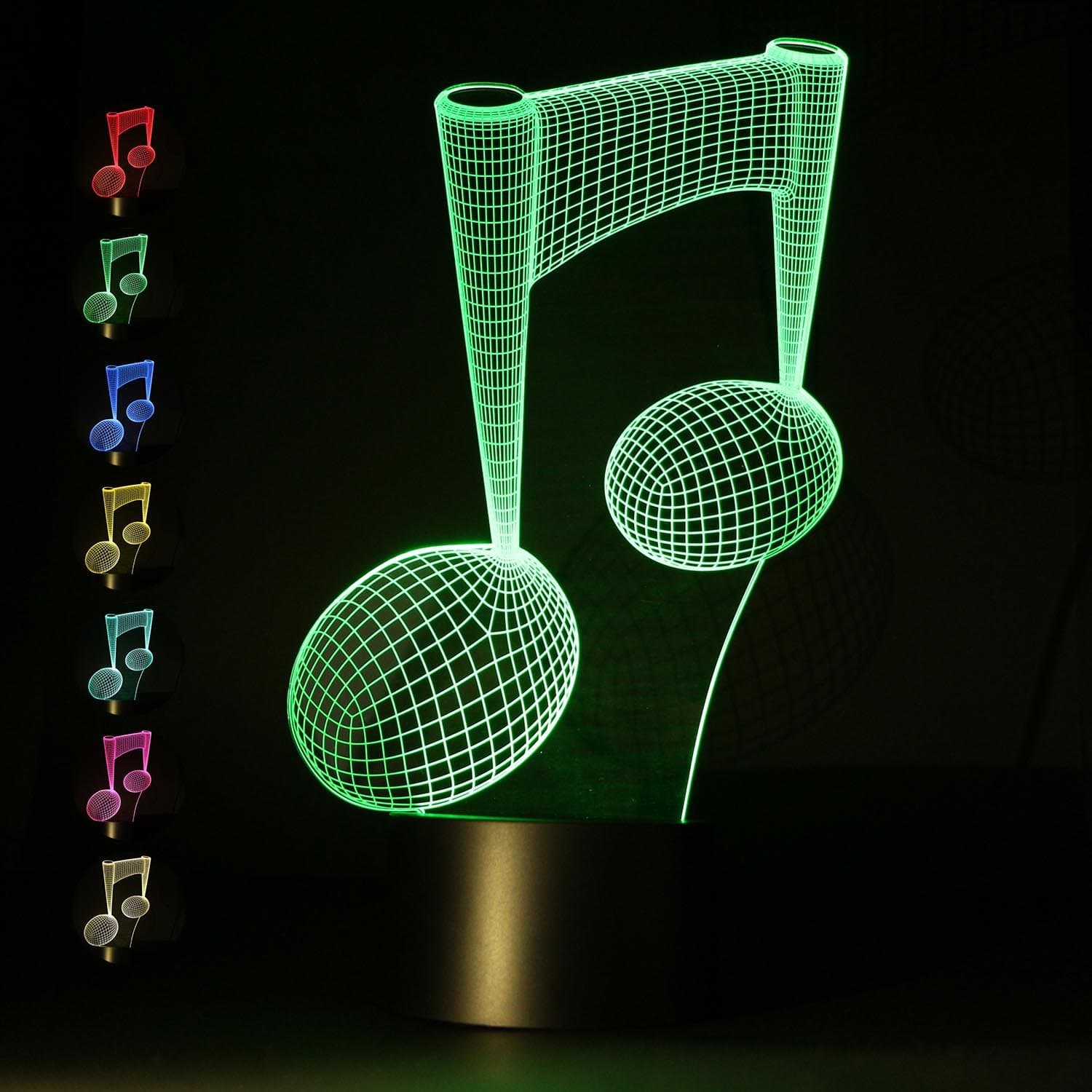 3 JOKERS 3D Illusion Music Note Lamp Night Light USB Power 7 Color Change Touch Switch Amazing Table Desk Lamp Kids Gift Home Decoration