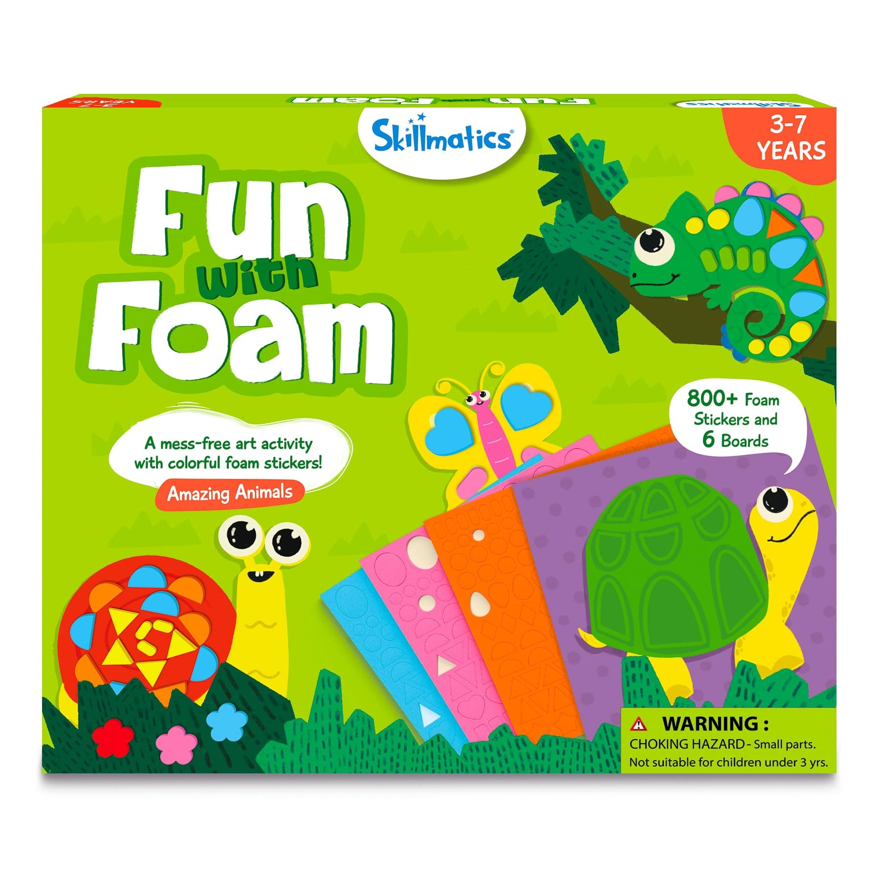 Skillmatics Foam Sticker Art Activity - Animals, Mess-Free Fun for Kids, 800+ 3D Foam Stickers, DIY Felt Craft Kits, Gifts for Boys & Girls Ages 3, 4, 5, 6, 7