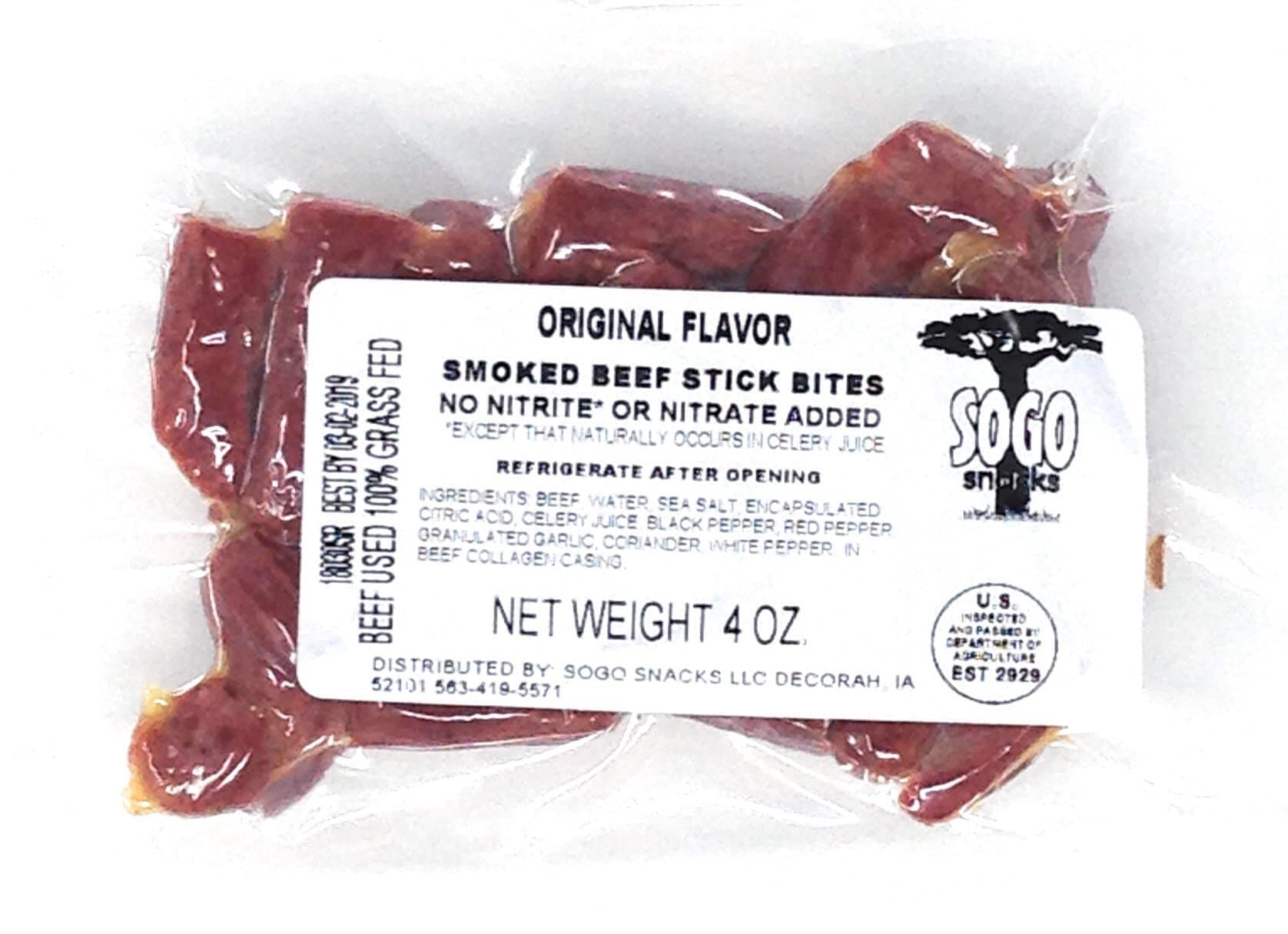 100% Grass-Fed, Paleo Friendly Beef Bites: MSG, Gluten and Soy Free, Never Given Antibiotics or Hormones (Original, 4-oz Beef Bites, 5-Count)