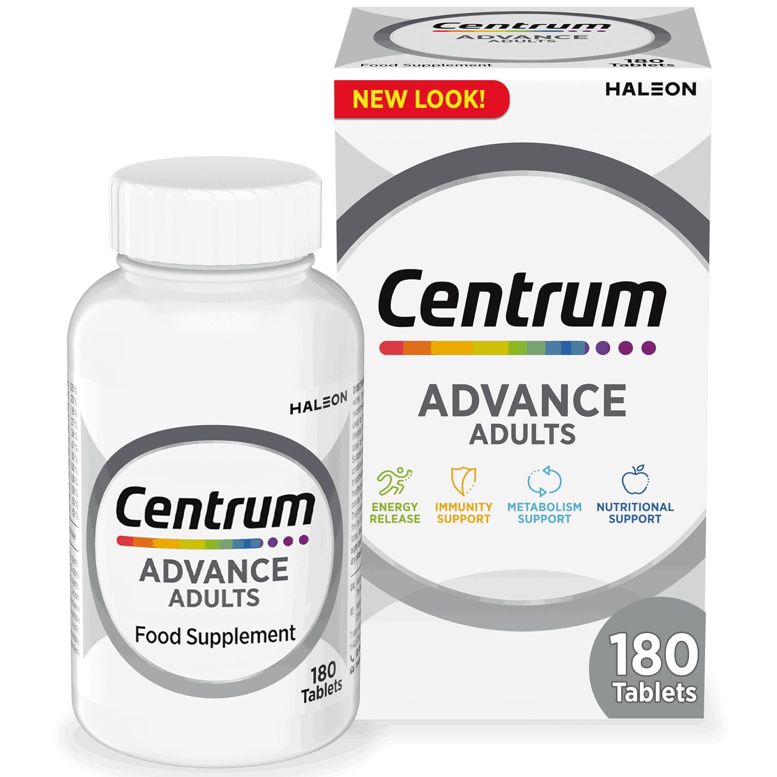 Centrum Advance Multivitamin & Mineral Supplements, 24 essential nutrients including vitamin D, C, Calcium, Daily Multivitamin Tablets, 180ct