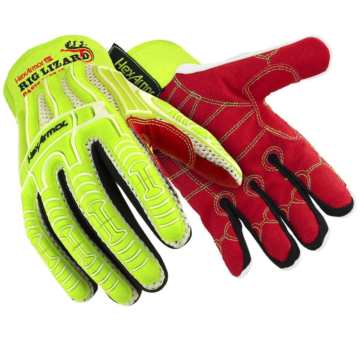 HexArmor Rig Lizard Oasis 2022 Breathable Summer Impact Work Gloves, Medium, 1 Pair