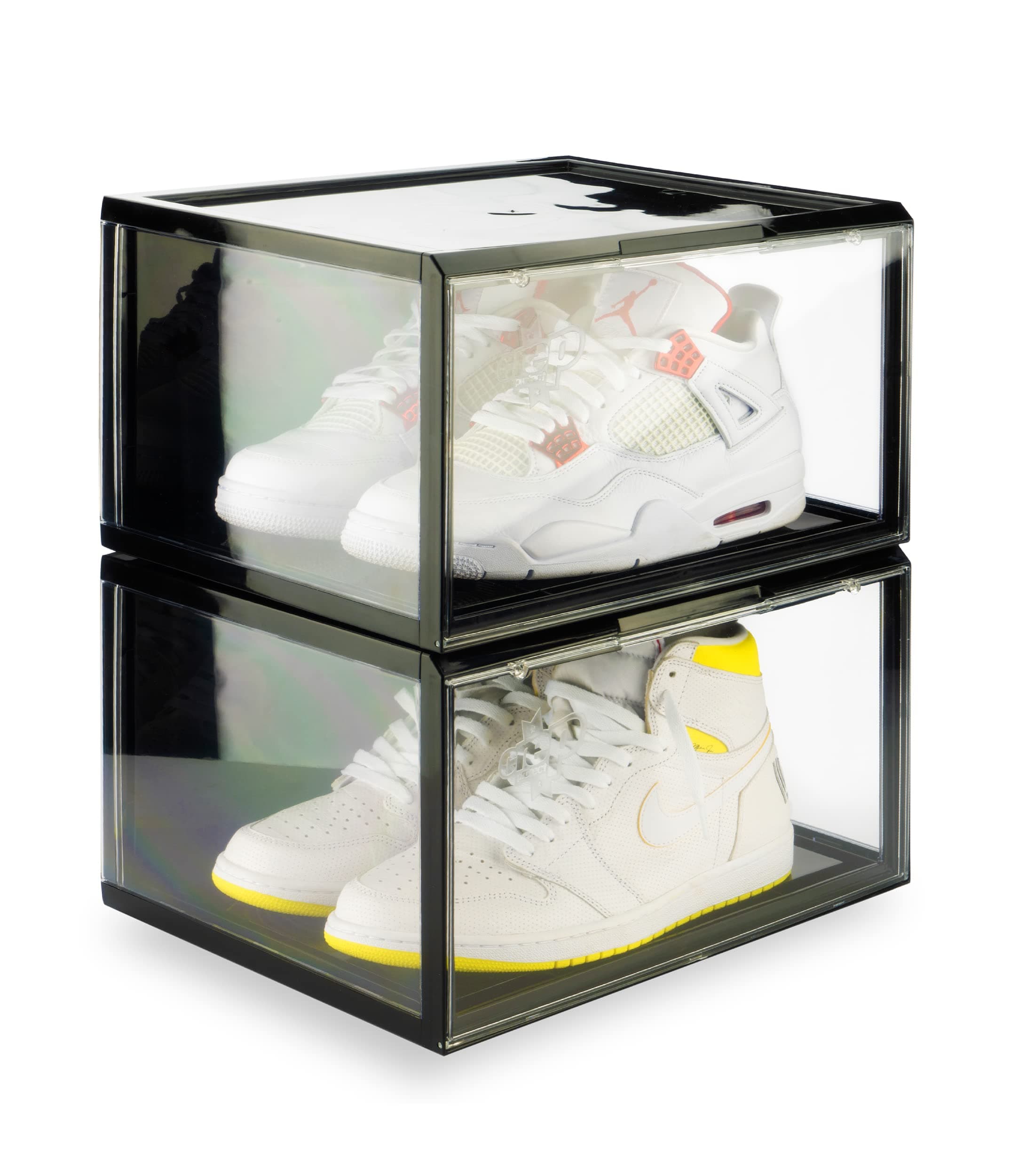 Crep Protect Shoe Storage Box - Ultimate Sneaker Organizer, Stackable Shoe Crates (2 Per Pack), Black