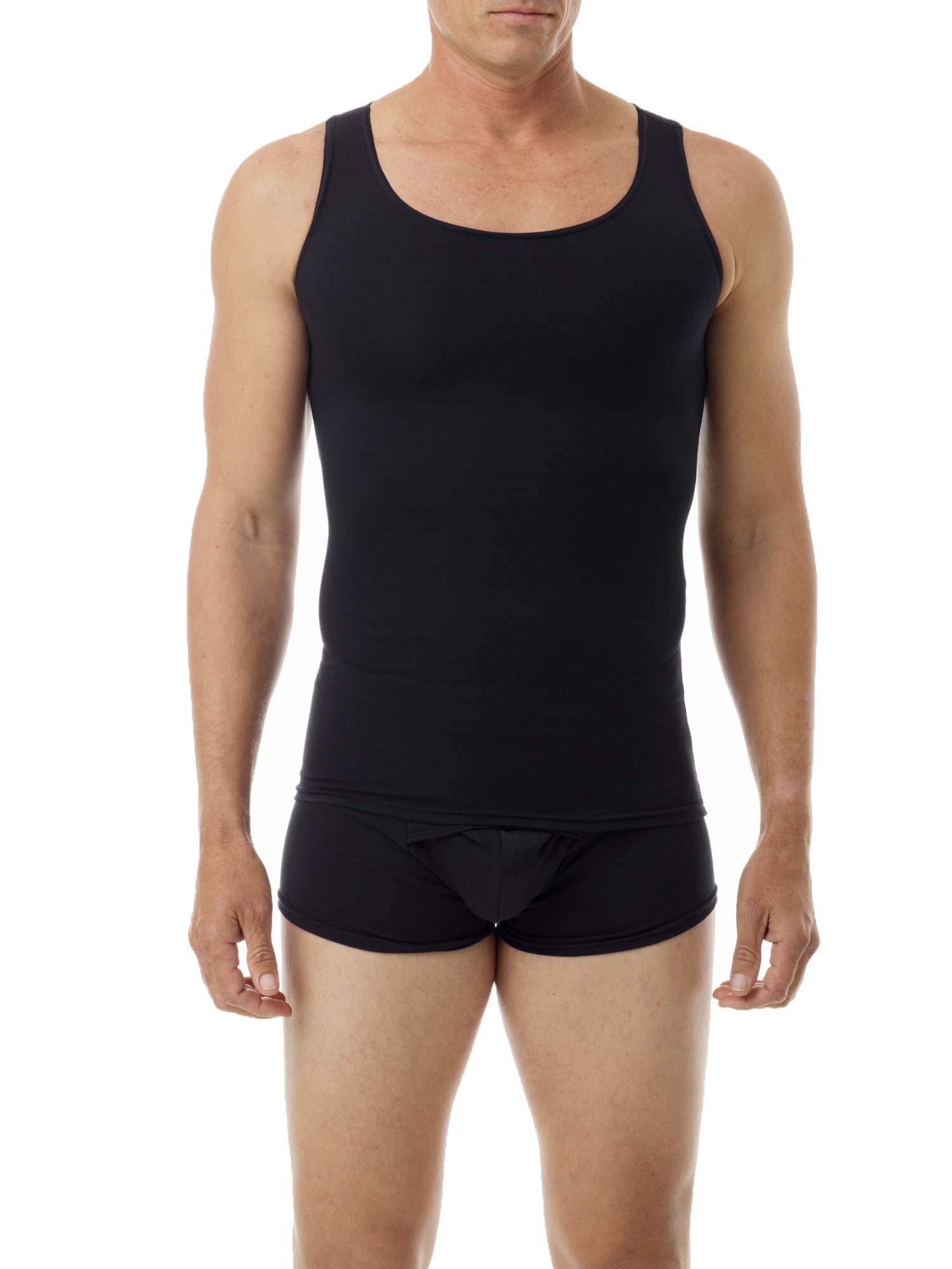 UnderworksMens Cotton Spandex Compression Tank 3-Pack, Large, Black