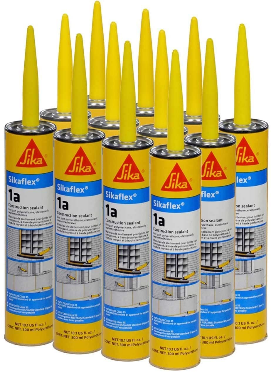 Sikaflex 1a Kit - One Component, Flexible, Non Sag, Polyurethane Concrete and Masonry Sealant for Vertical and Horizontal Surfaces, Sikaflex 1a 10 oz (Limestone, Pack of 12)