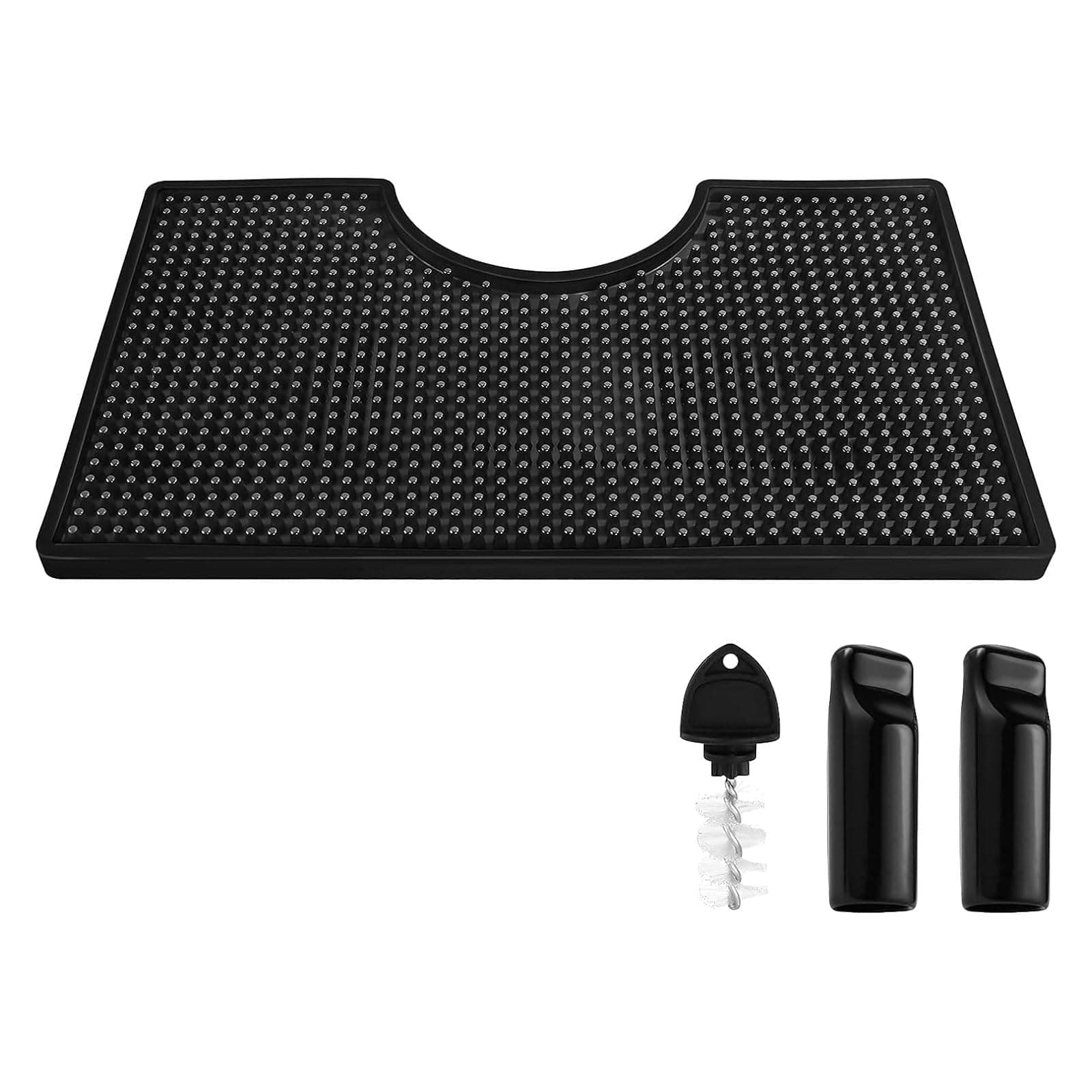Beer Drip Tray, Non-Slip PVC Kegerator Surface Mount Drip Tray Mat with Draft Beer Tower Flange Cutout fit Kegerator Tower Beverage or Coffee Bar Service