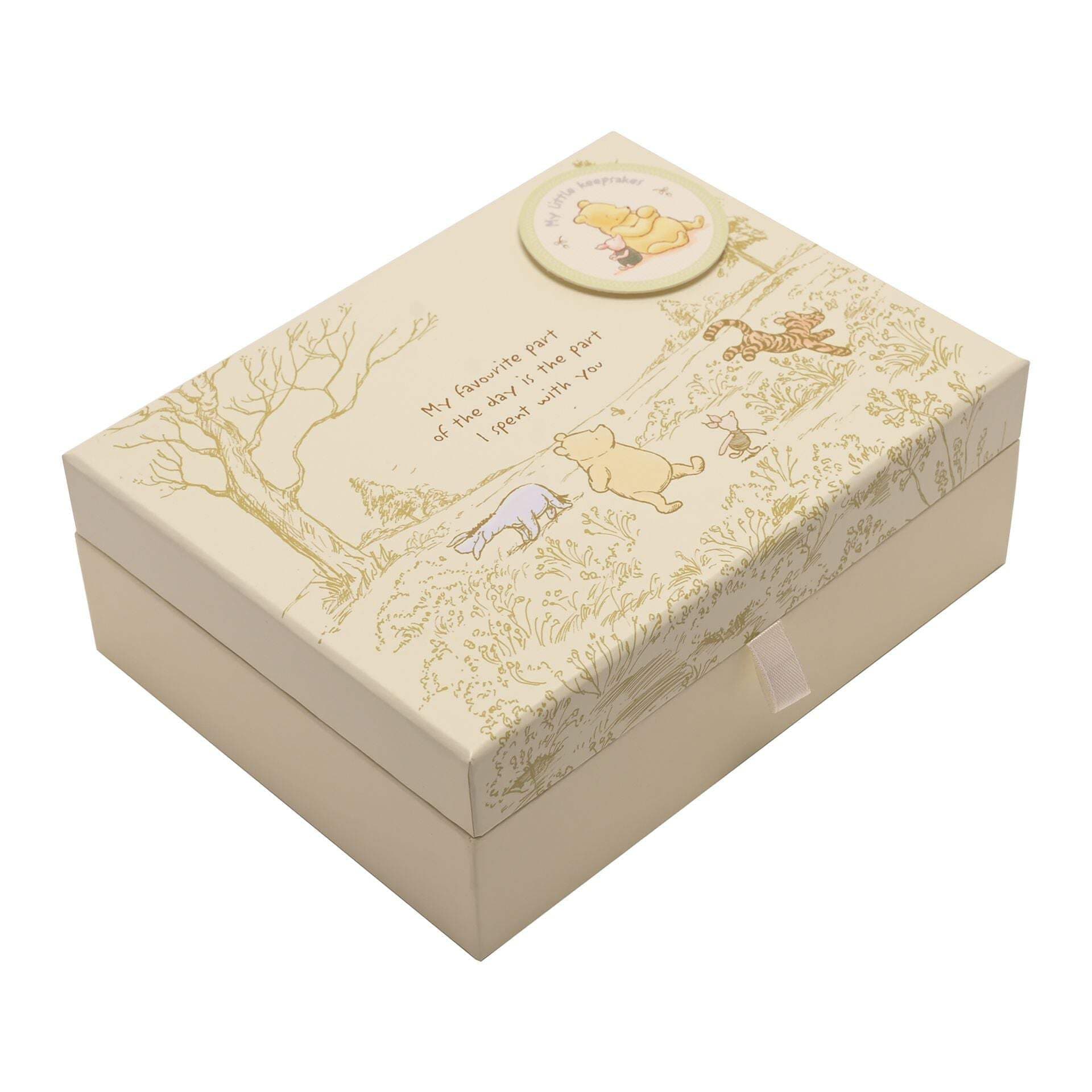 Pooh Classics Range Disney Keepsakes Baby Box with Compartments New (DI167), 200 g, yellow