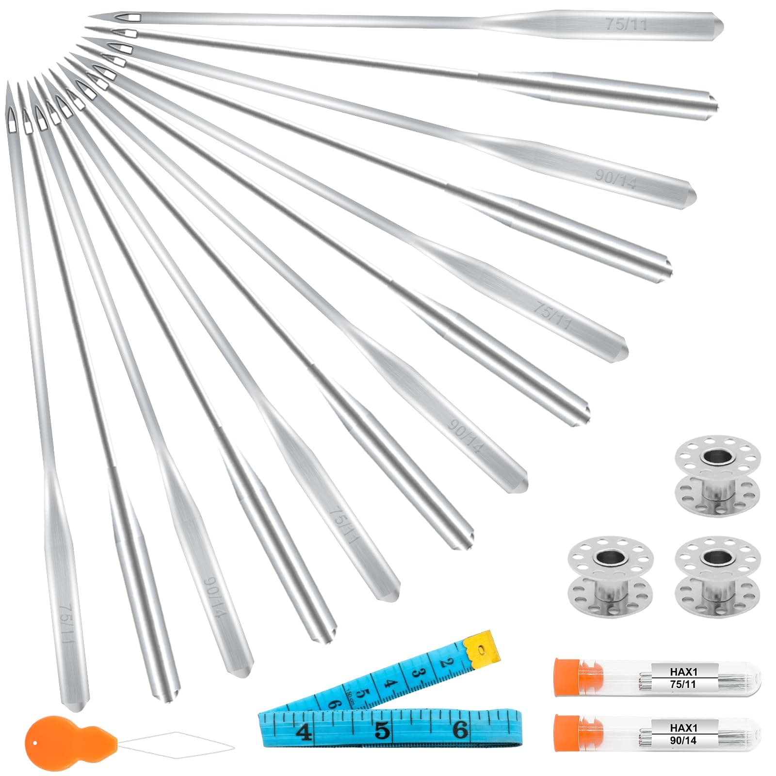Sewing Machine Needles, Universal Standard Needle, Home Sewing Machines Needles, Tuiasn Compatible with Singer, Brother, Janome, Varmax, Sizes HAX1 75/11, 90/14 (20 PCS)