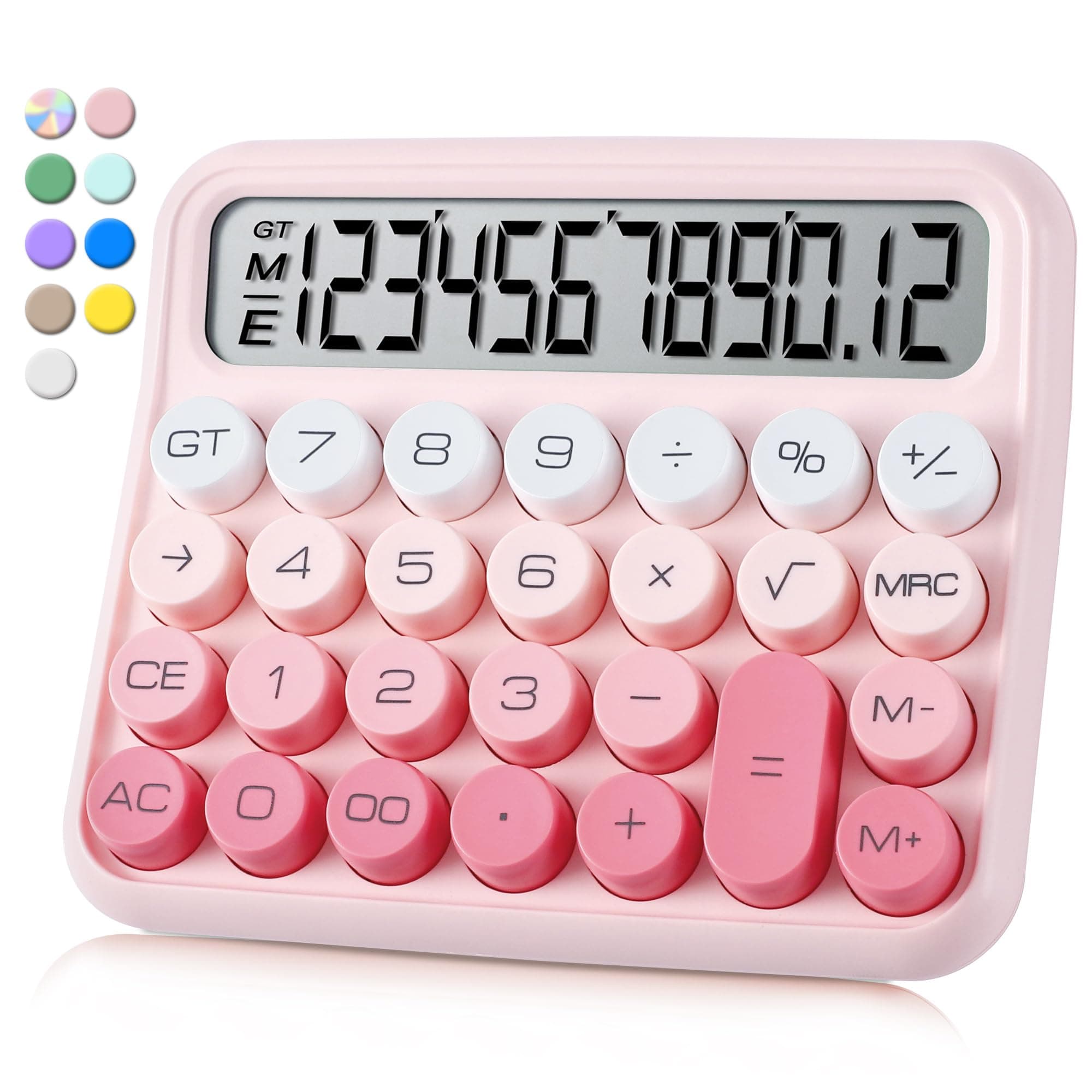 VEWINGL Mechanical Switch Calculator,Calculator Cute 12 Digit Large LCD Display and Buttons,Calculator with Large LCD Display Great for Everyday Life and Basic Office Work.with Battery