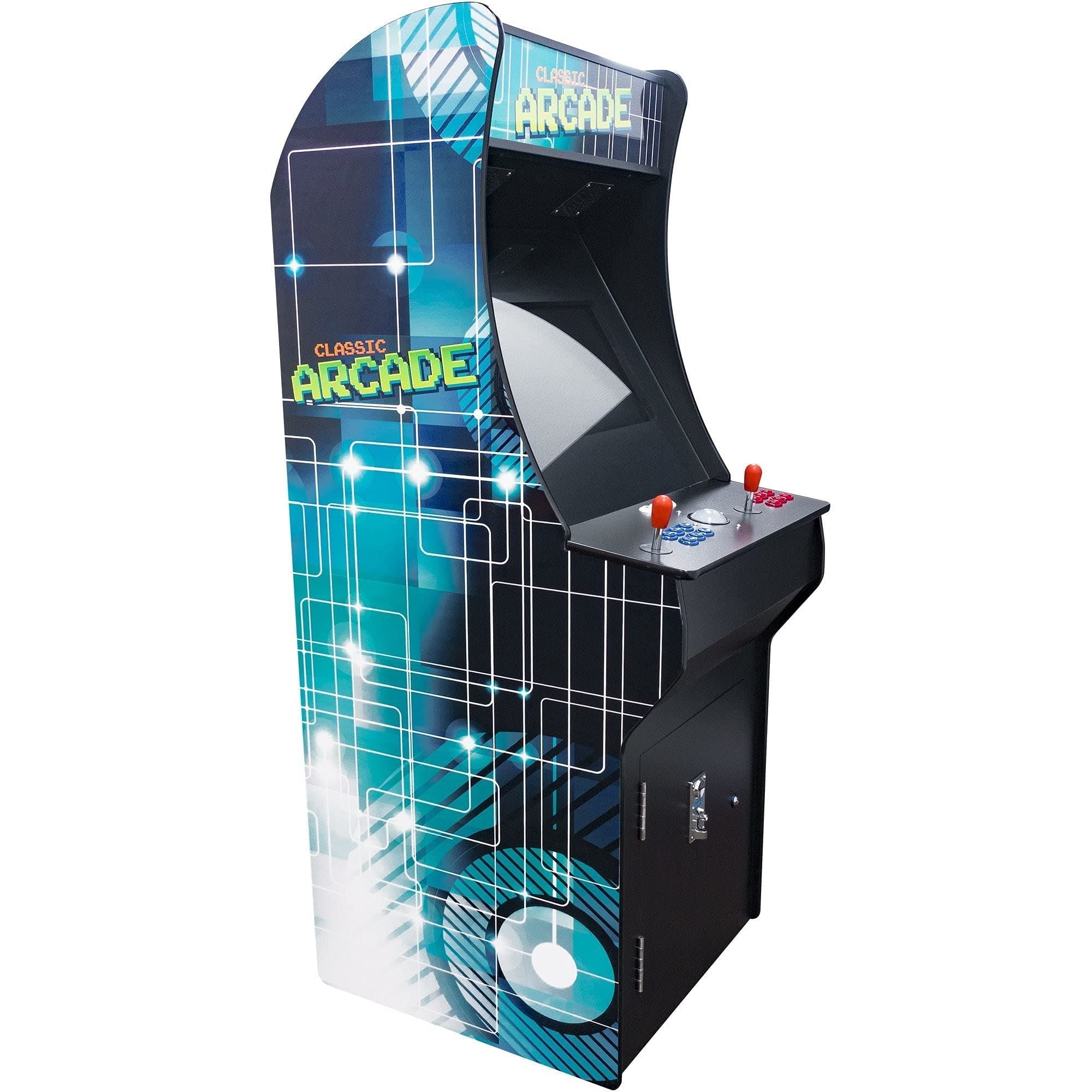 Creative Arcades Full Size Stand-Up Commercial Grade Arcade Machine | 2 Player | 750 Games | 22" LCD Screen | 2 Sanwa Joysticks | 2 Stools Included | 3 Year Warranty