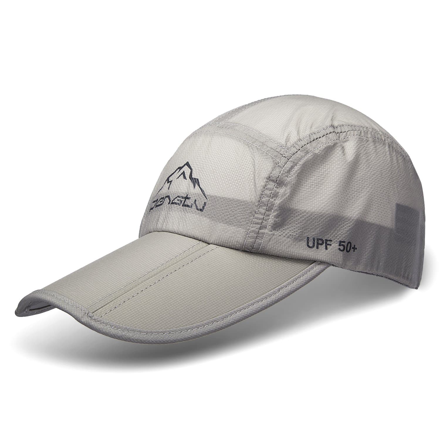 WINCAN Summer Baseball Cap with Bill Quick Dry Mesh Back UPF50 Portable Sun Hats Gray