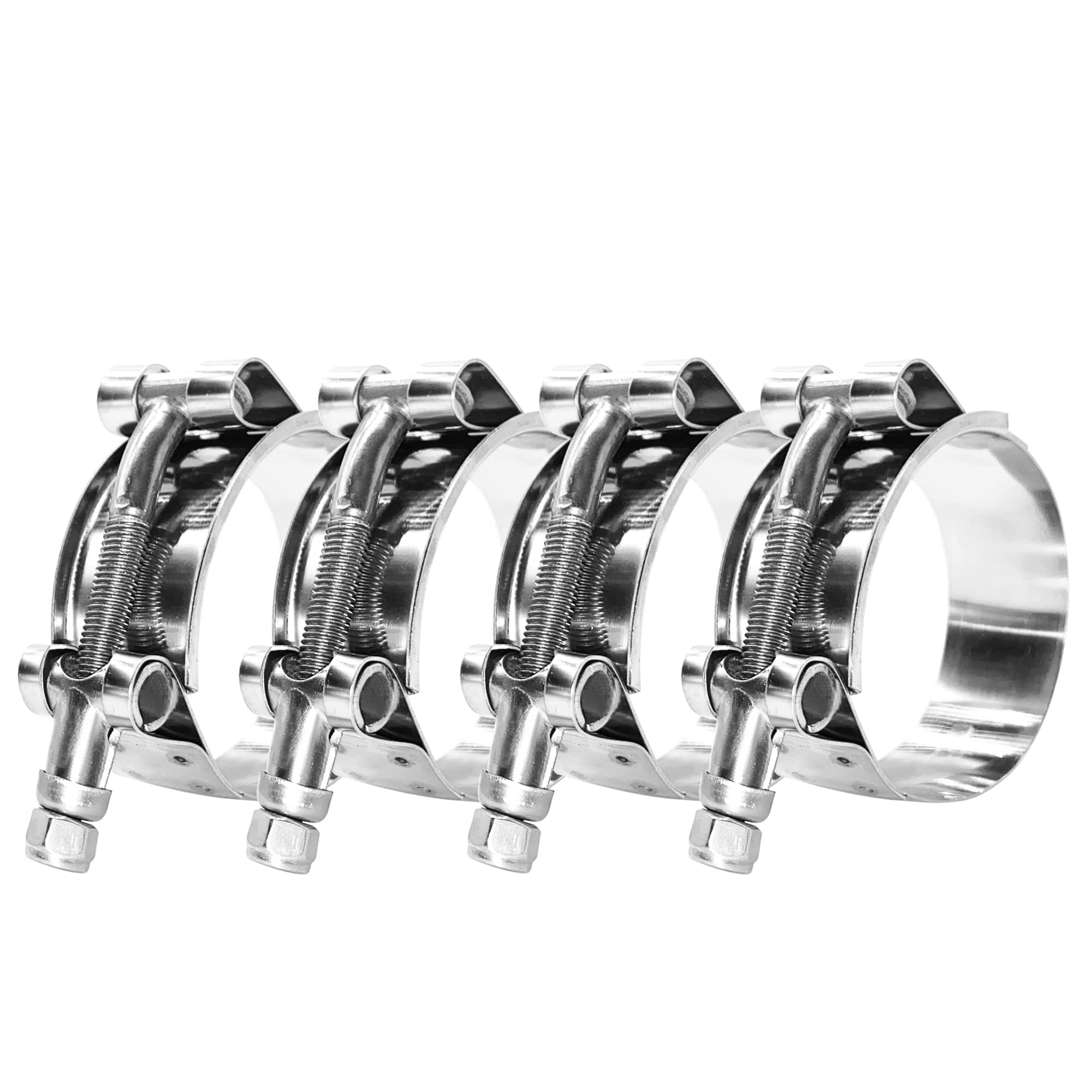BOTTEN 4 Pack 1" T-Bolt Hose Clamp, Clamp Range 32-37mm for 1" Hose ID, hose clamps Stainless Steel,hose clamp heavy duty,radiator hose clamps