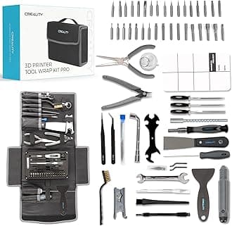 Creality 3D Print Tools Warp Kit 74PCS Comprehensive 3D Printing Tools for 3D Printer Assembling, Nozzle Cleaning, Model Removal Crafting Detailing, Filament Cutting Multi Purpose 3D Printer Tools