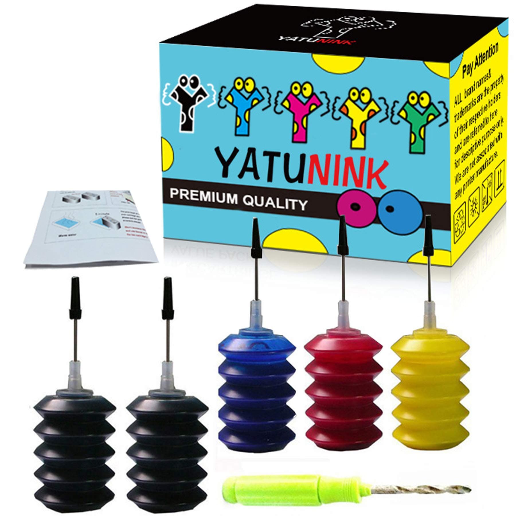 YATUNINK Refill Ink Refill Kit 30ml Replacement for Canon PG-245XL Cl-246XL Refill Ink Kit for PIXMA MG2520 MG2920 MG2922 MG2924 MG2420 MG2522 MG2525 MG3020 MG2555 MX490 MX492 Printer (2BK+1C+1M +1Y)